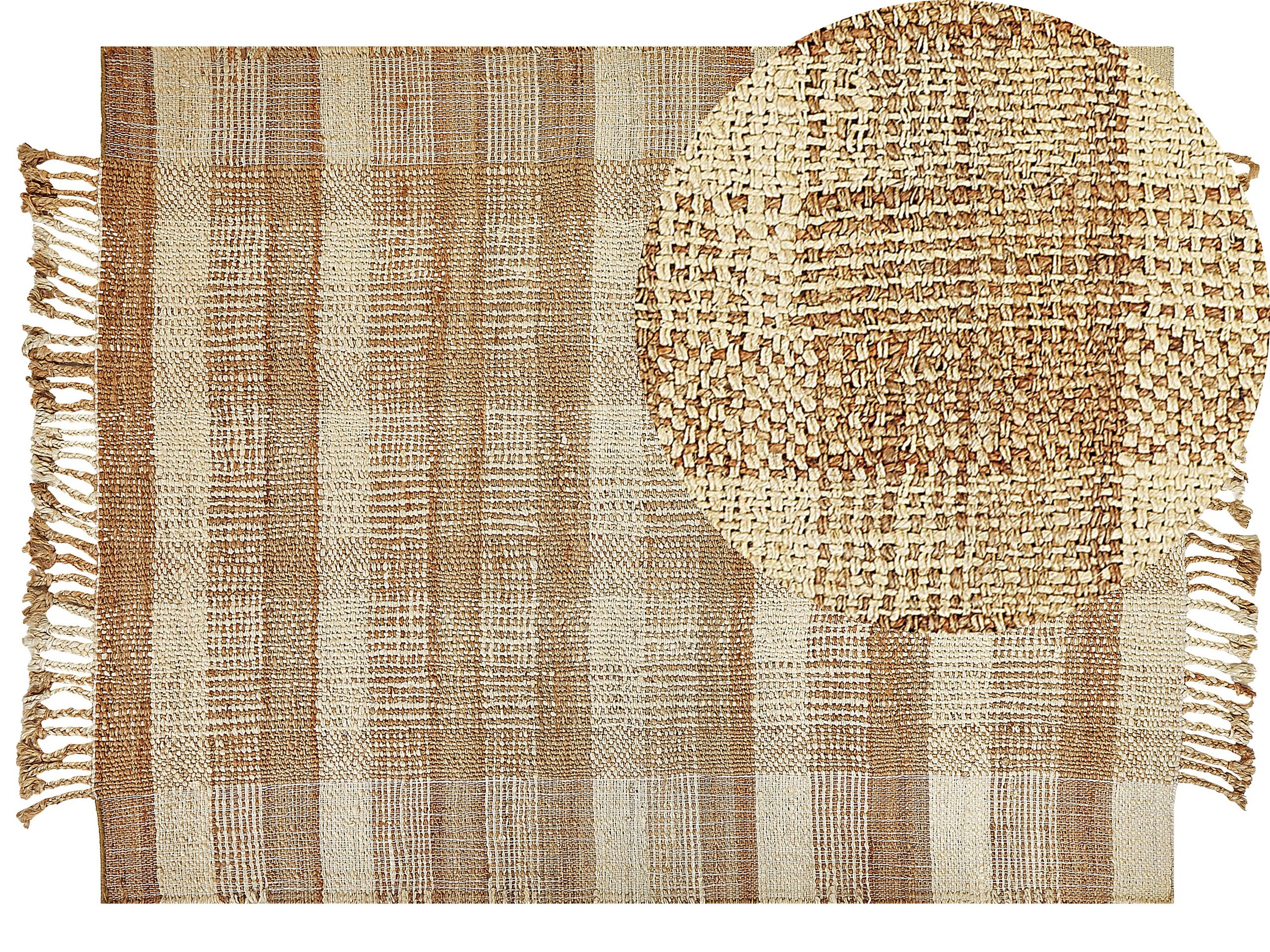 Jute Area Rug 160x230cm Beige