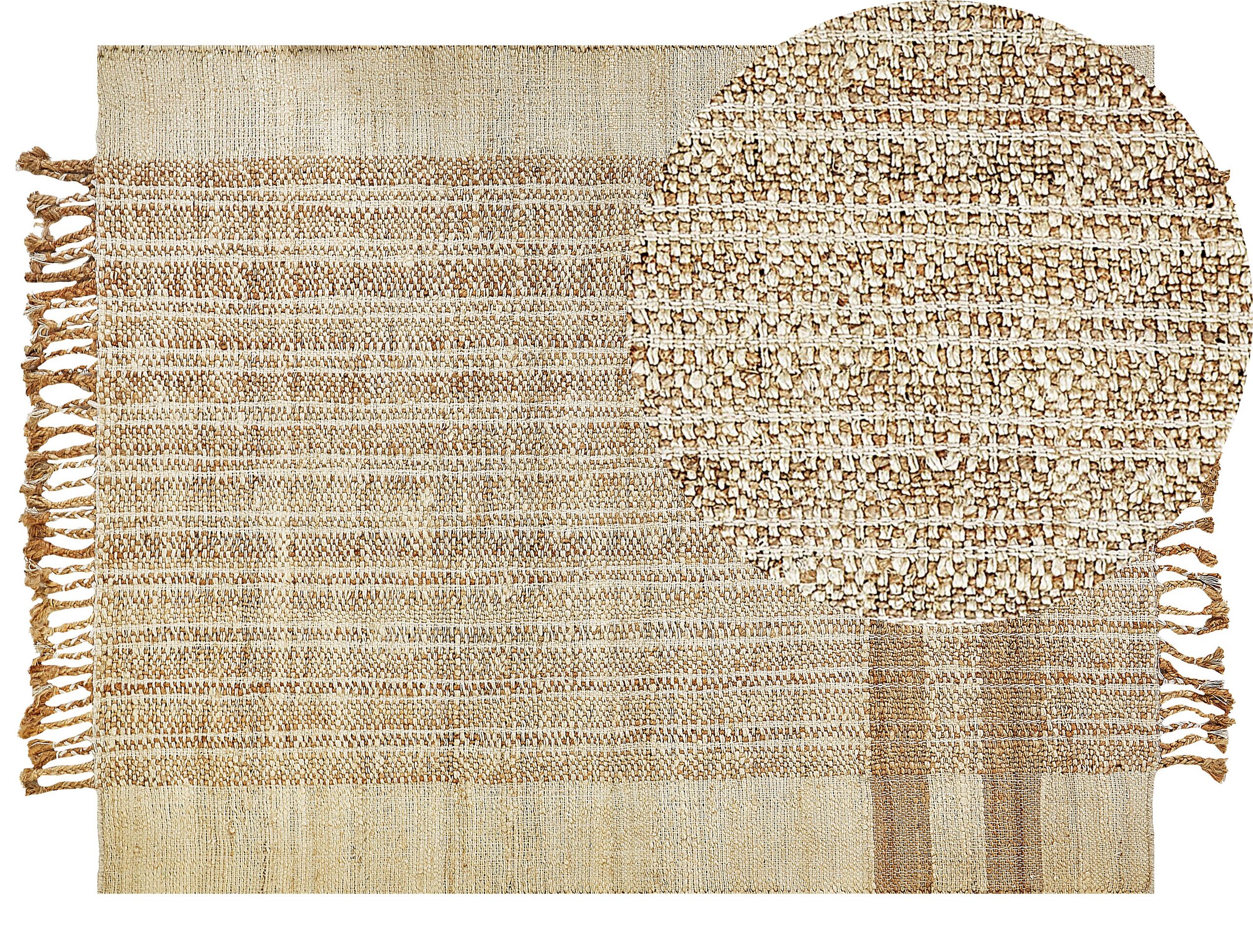 Jute Area Rug 160x230cm Beige