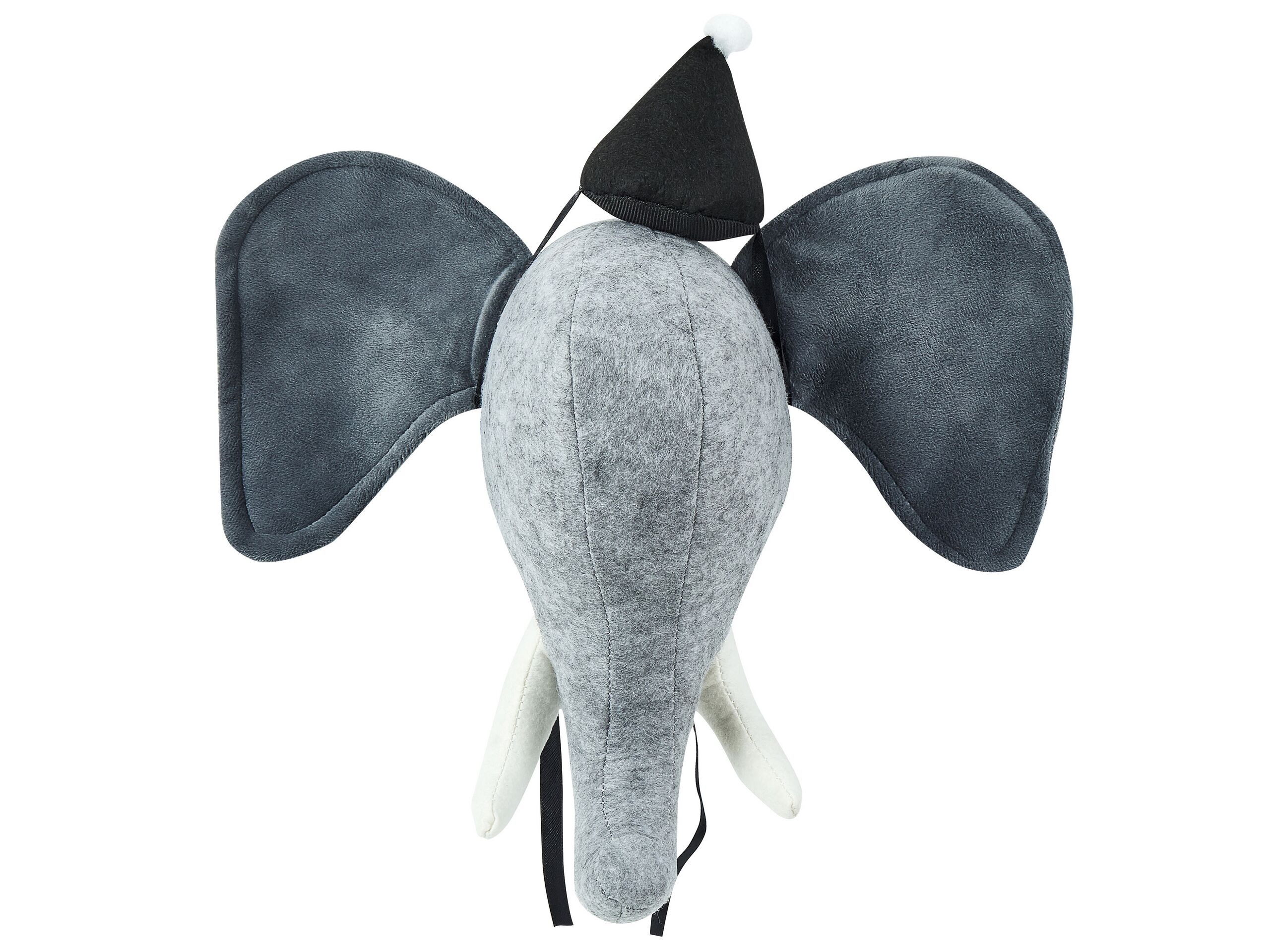 Plush Animal Head Wall DÃ cor Elephant Grey BADOU