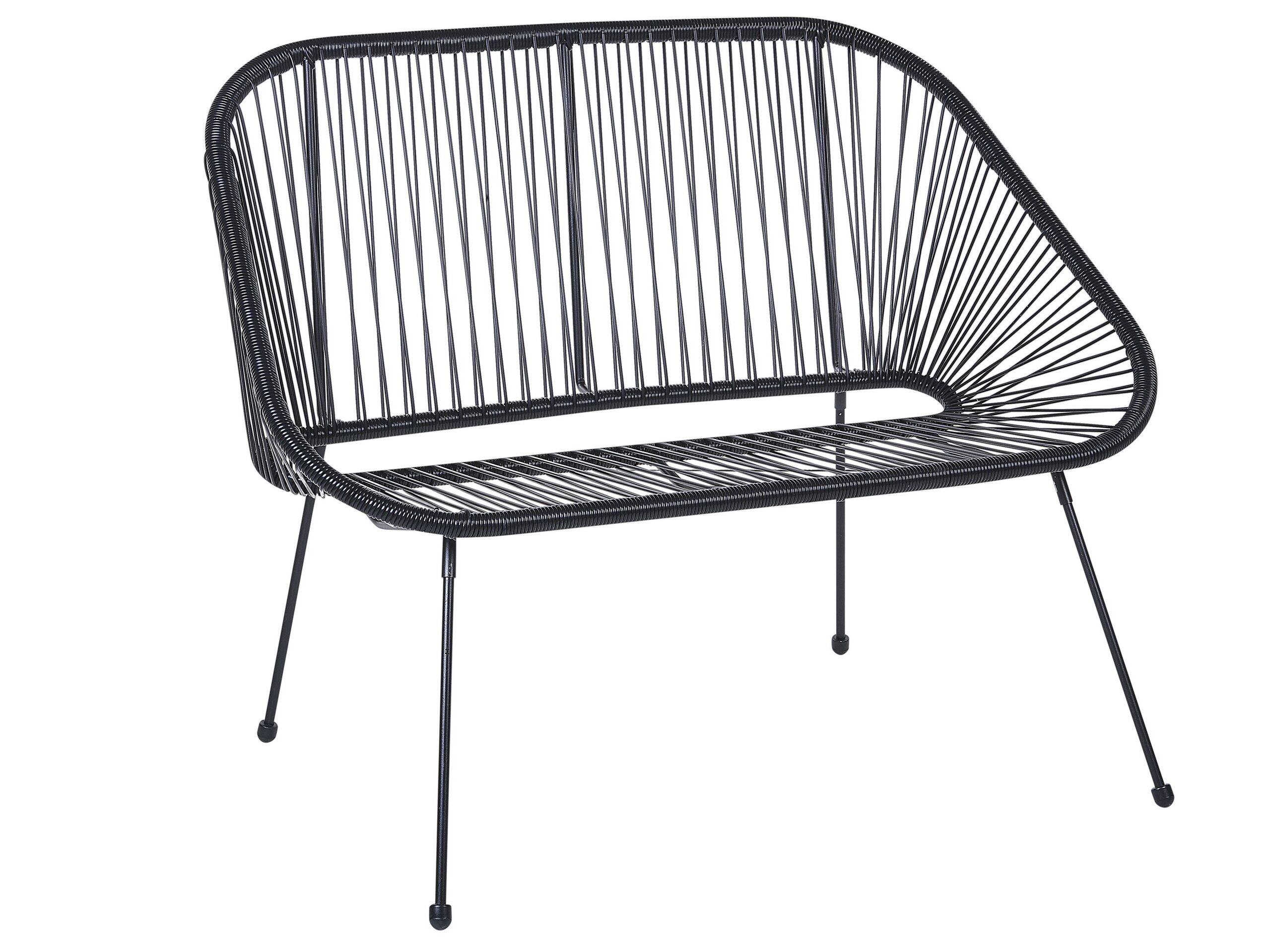 PE Rattan Garden Bench 114 cm Black ACAPULCO