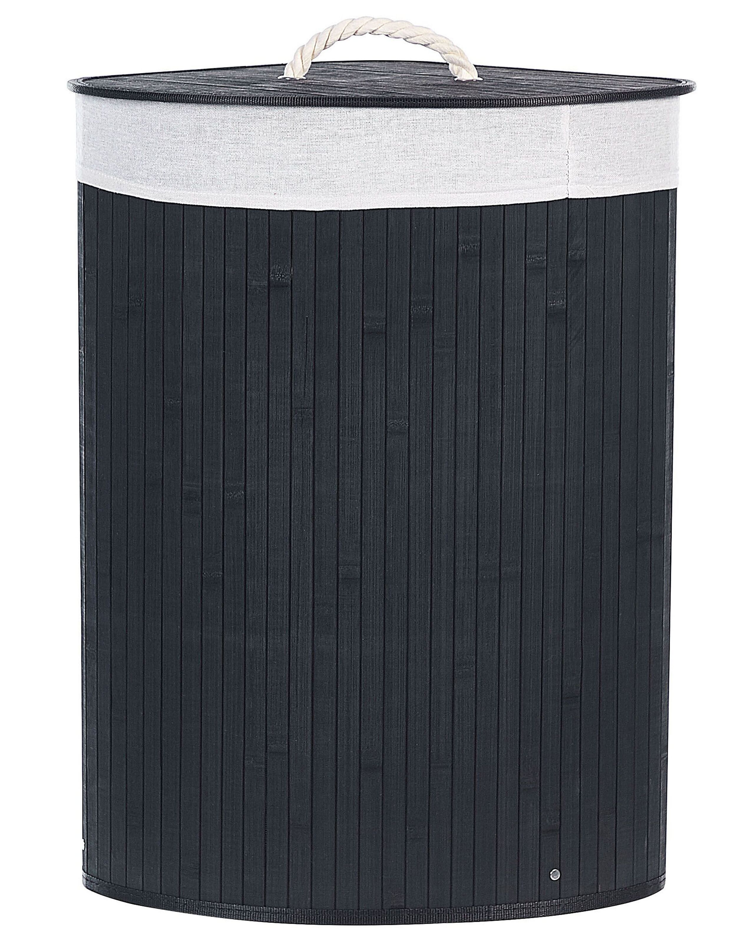 Bamboo Basket with Lid Black MATARA