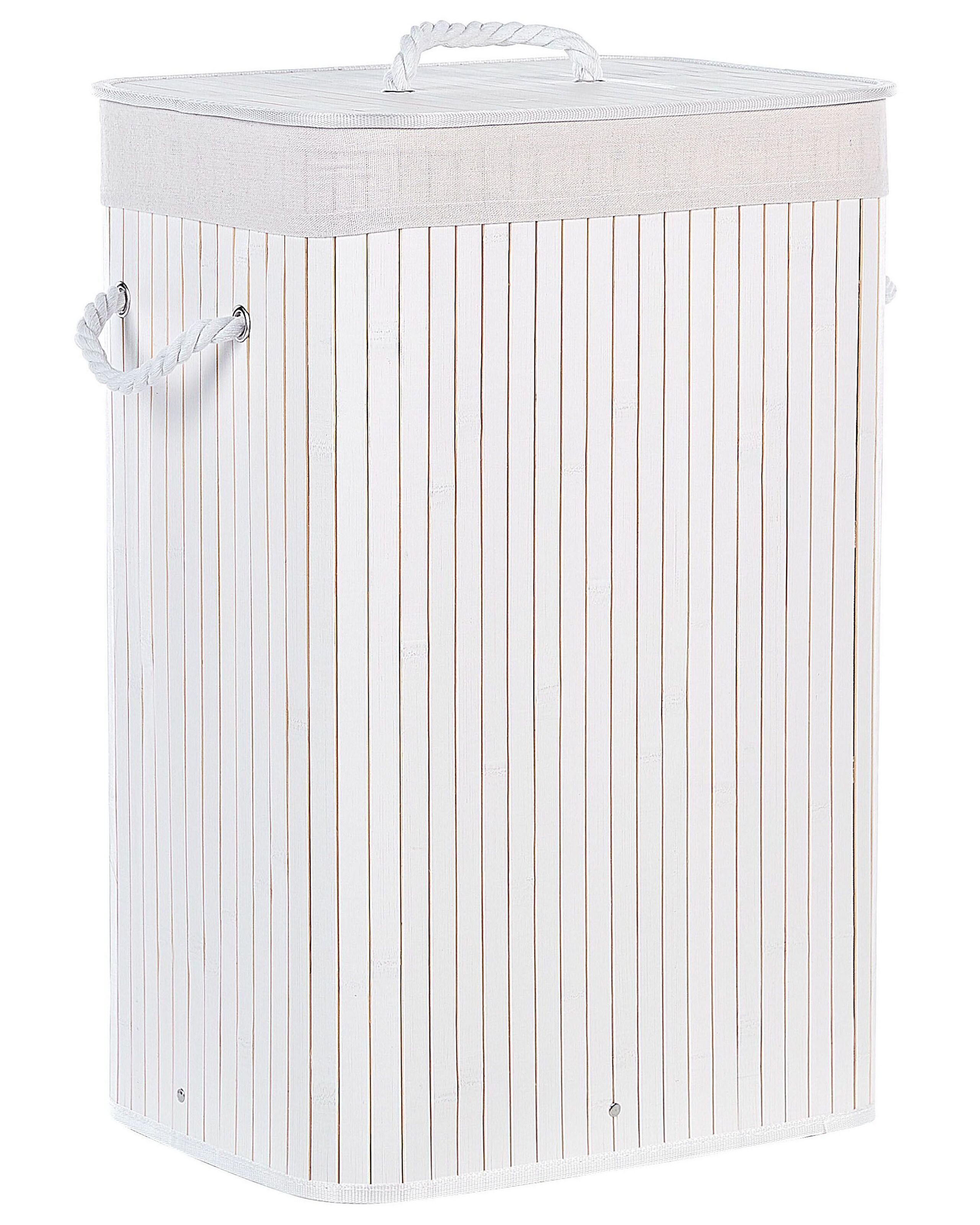 Bamboo Basket with Lid White KOMARI