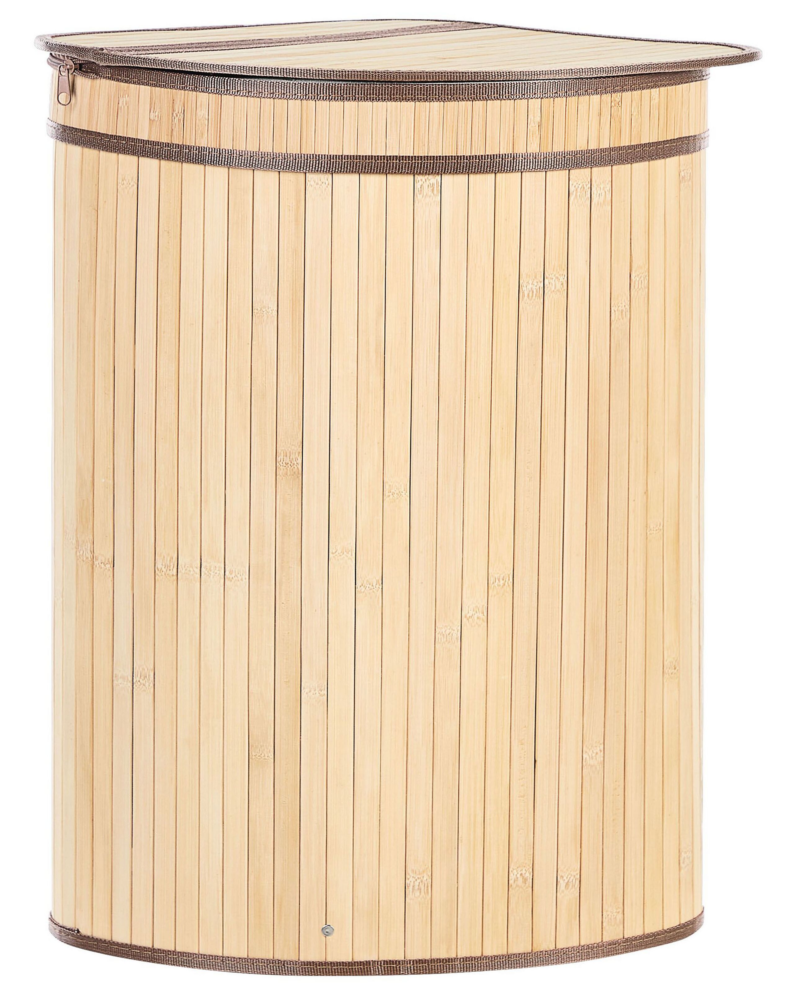 Bamboo Basket with Lid Light Wood BADULLA