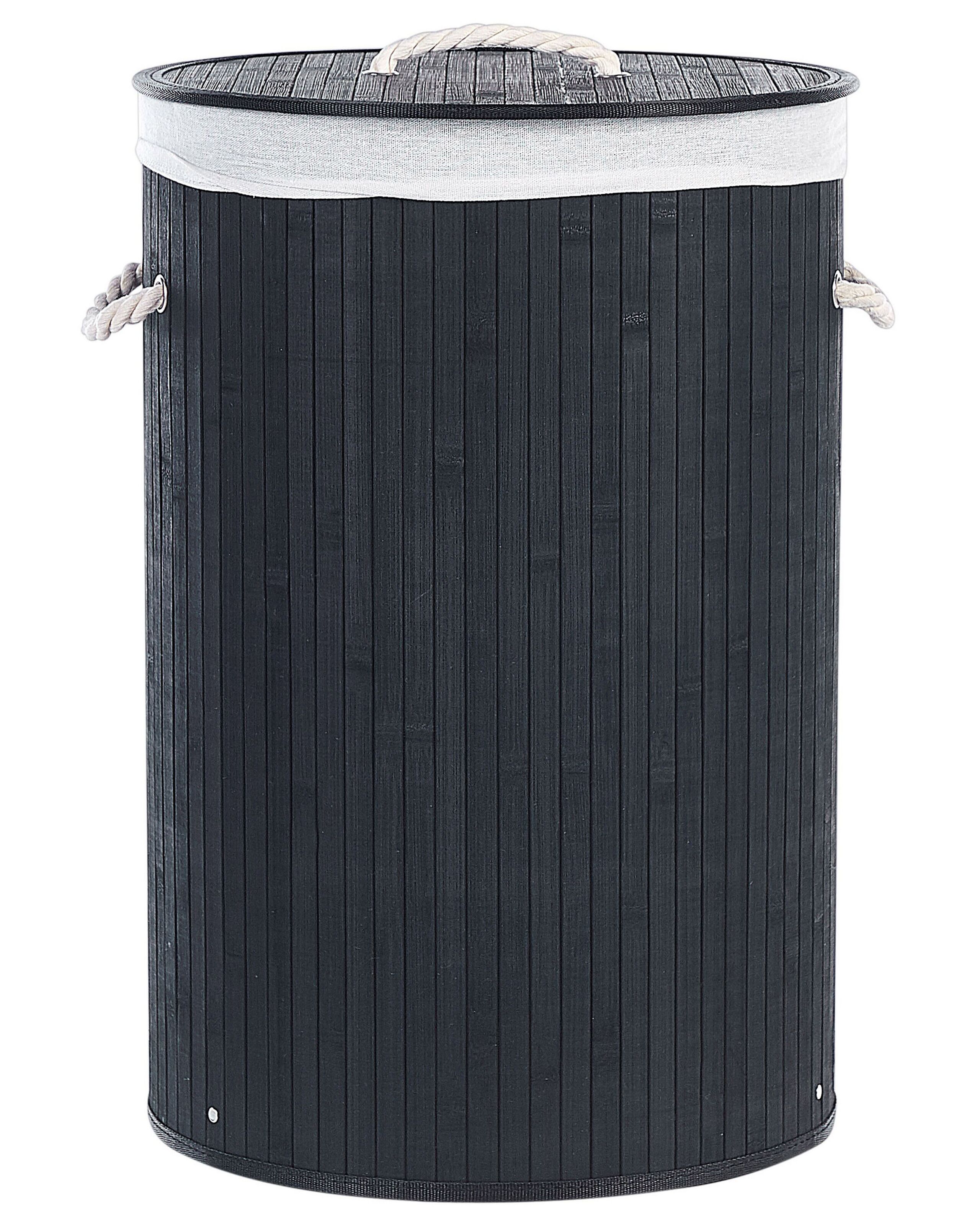 Bamboo Basket with Lid Black SANNAR