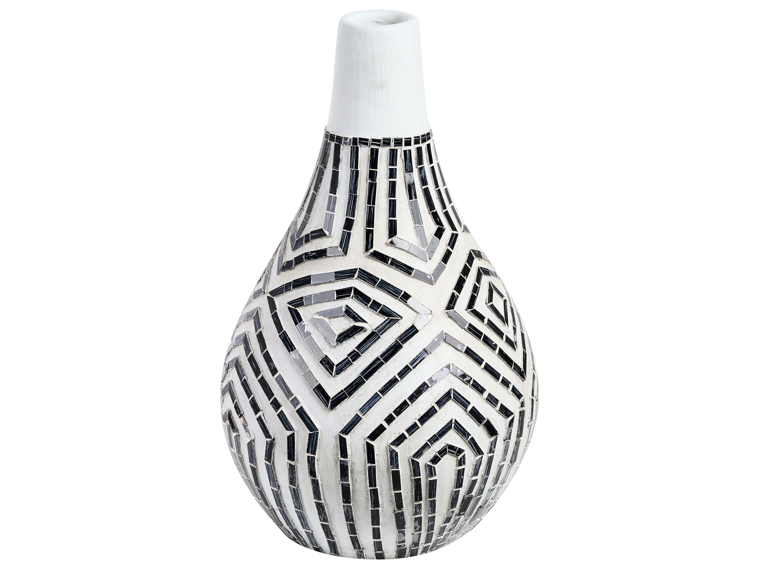 Terracotta Decorative Vase 50 White Black