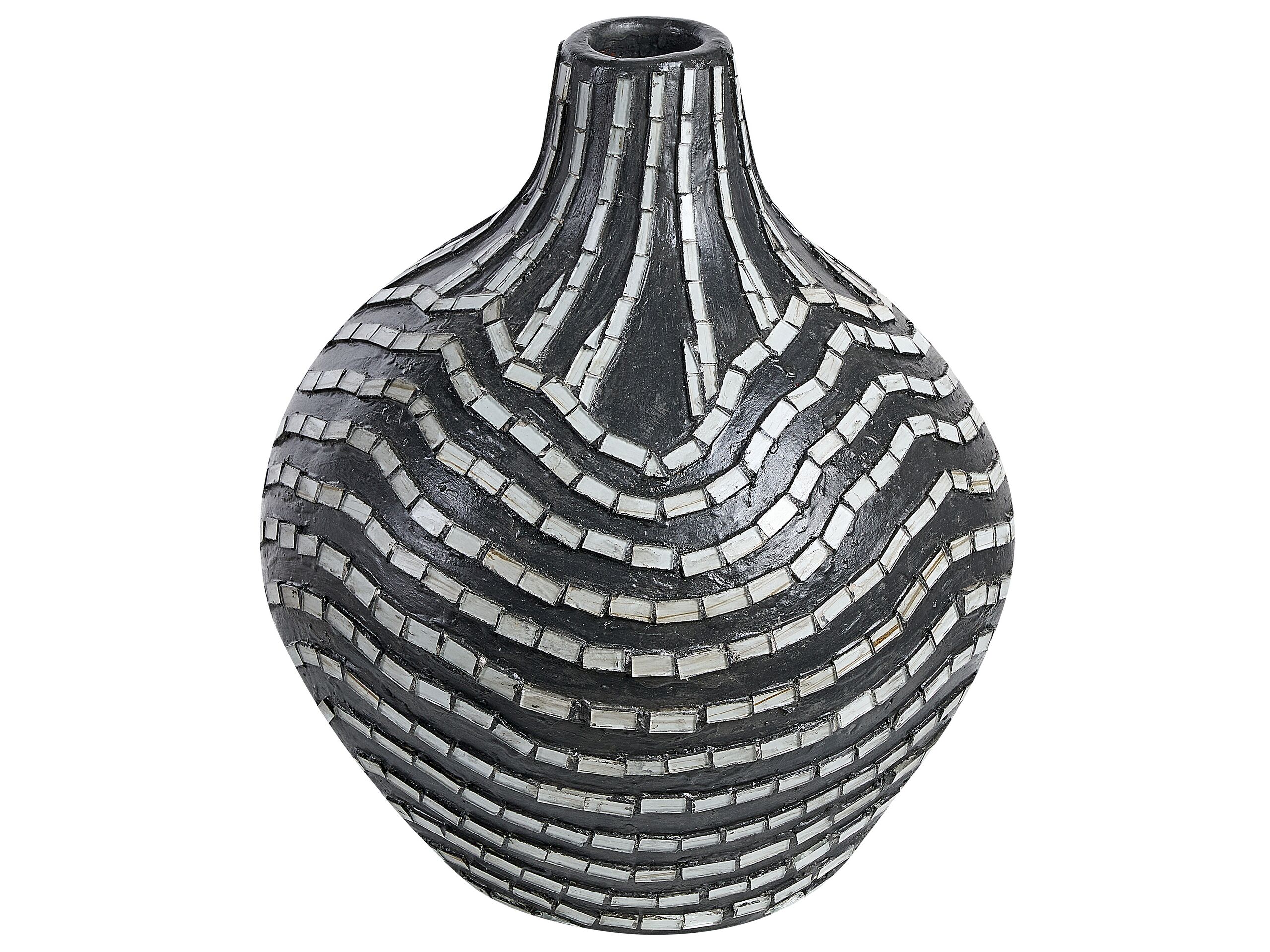 Terracotta Decorative Vase 35 Black White