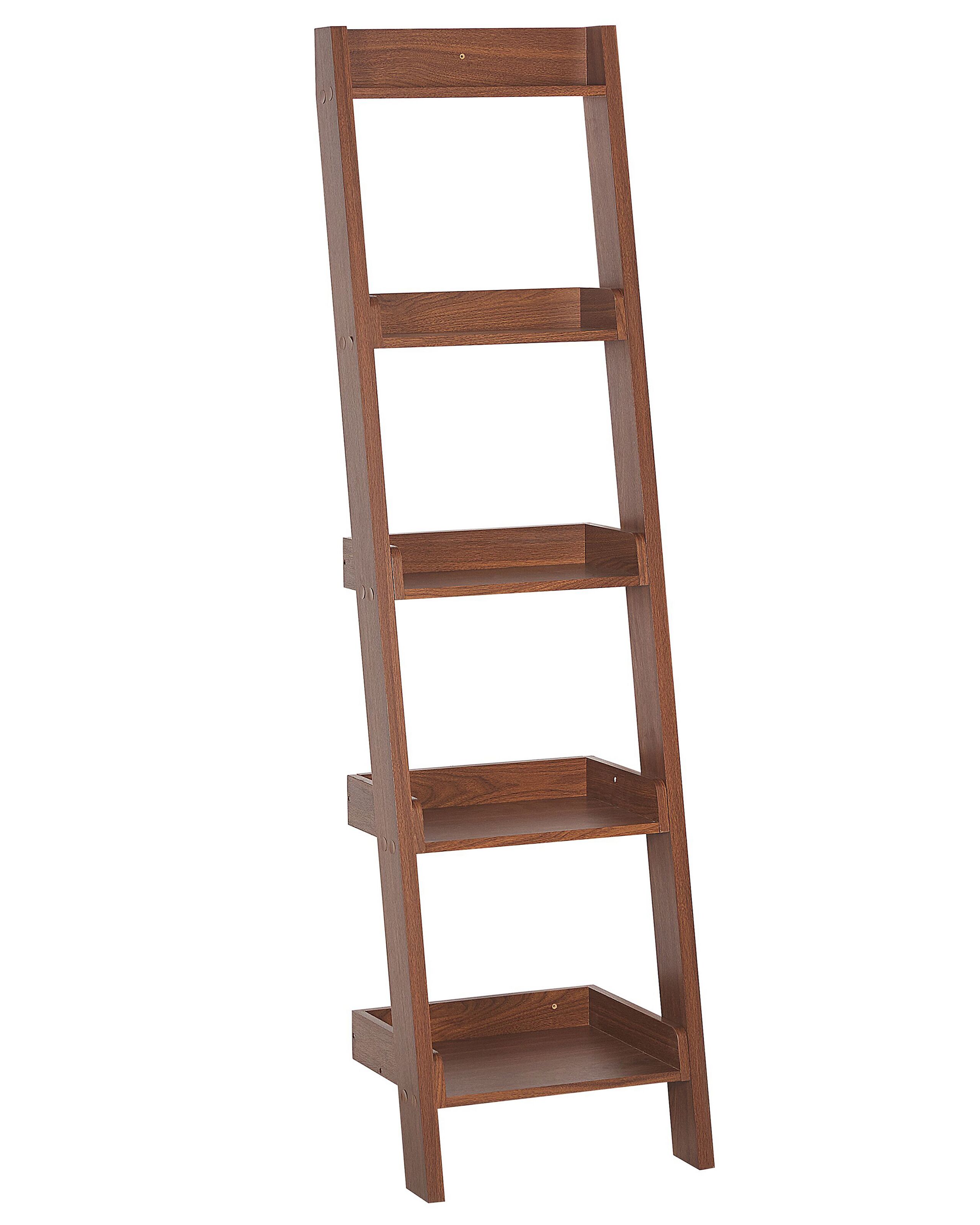 5 Tier Ladder Shelf Dark Wood MOBILE DUO