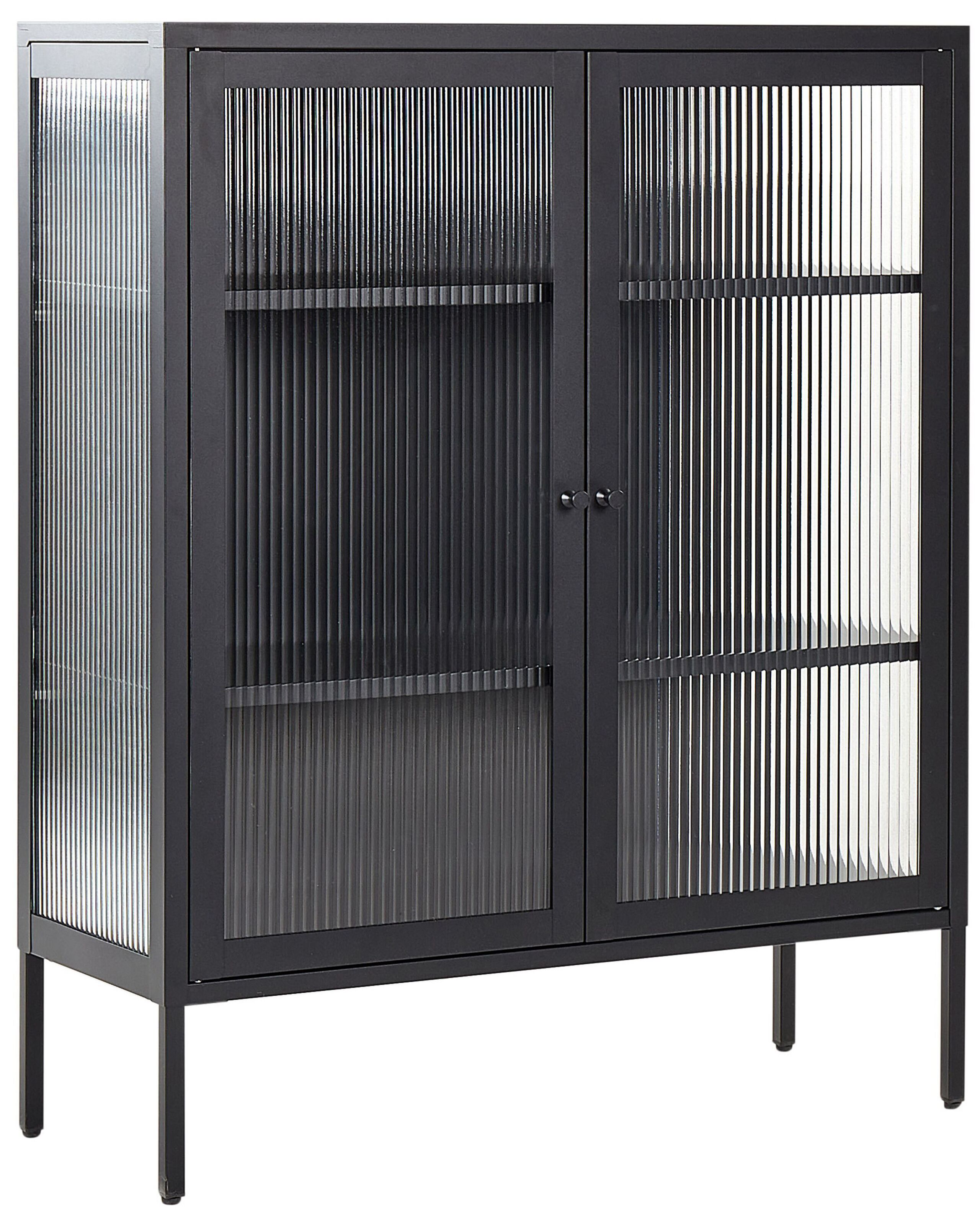 Steel Display Cabinet Black LERRYN