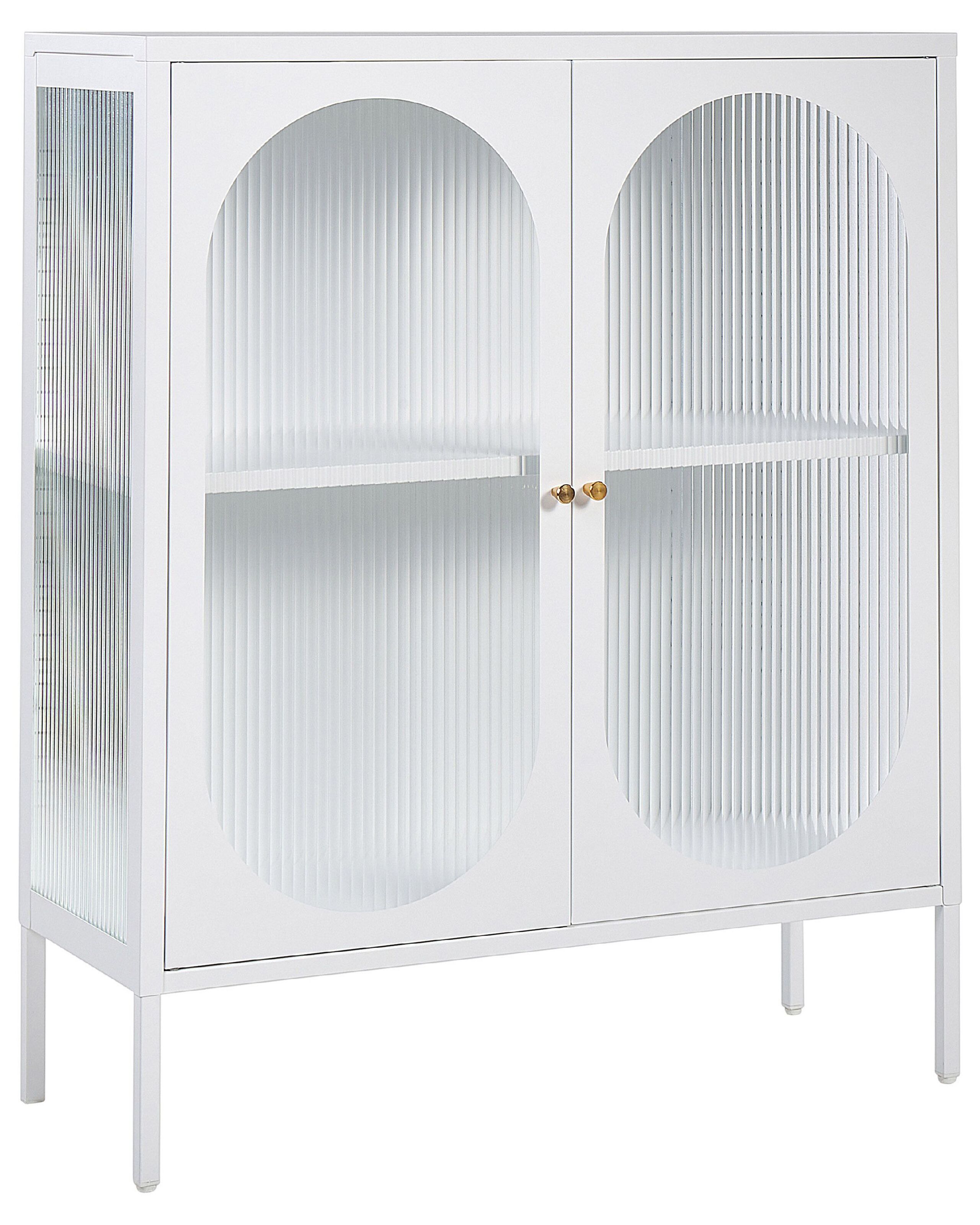 Steel Display Cabinet White SARRE