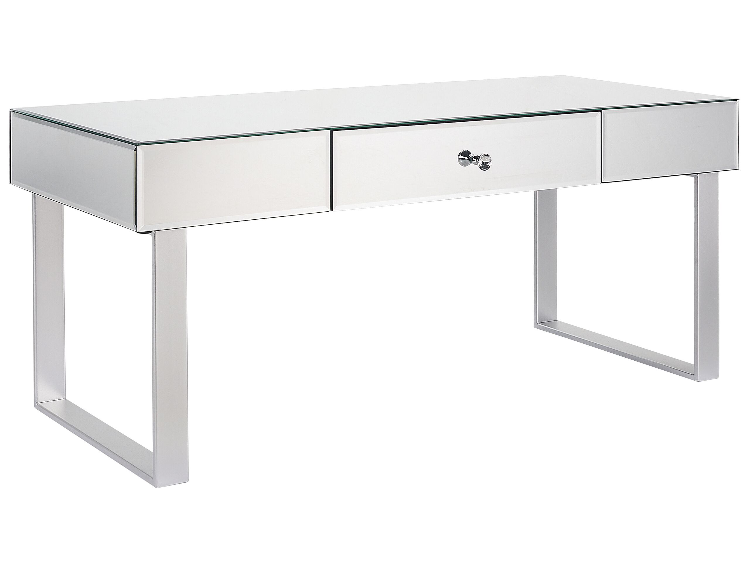 Mirrored Coffee Table with Drawer Silver NESLE