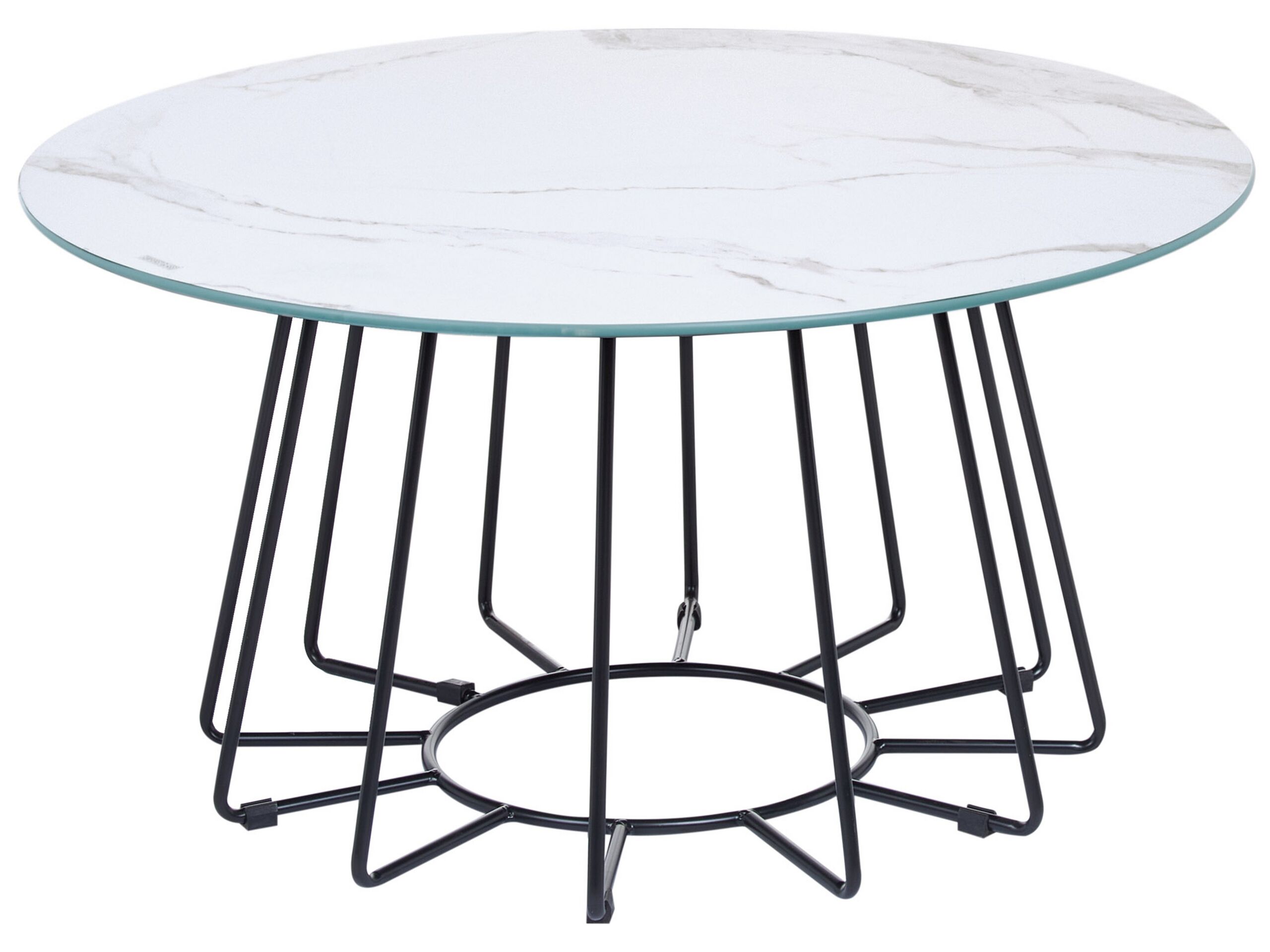 Marble Effect Coffee Table White with Black BERNIE
