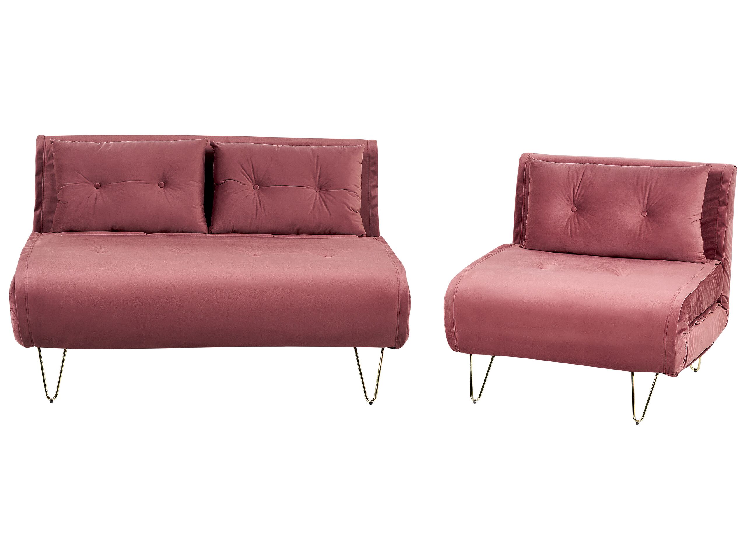 Velvet Sofa Set Pink VESTFOLD