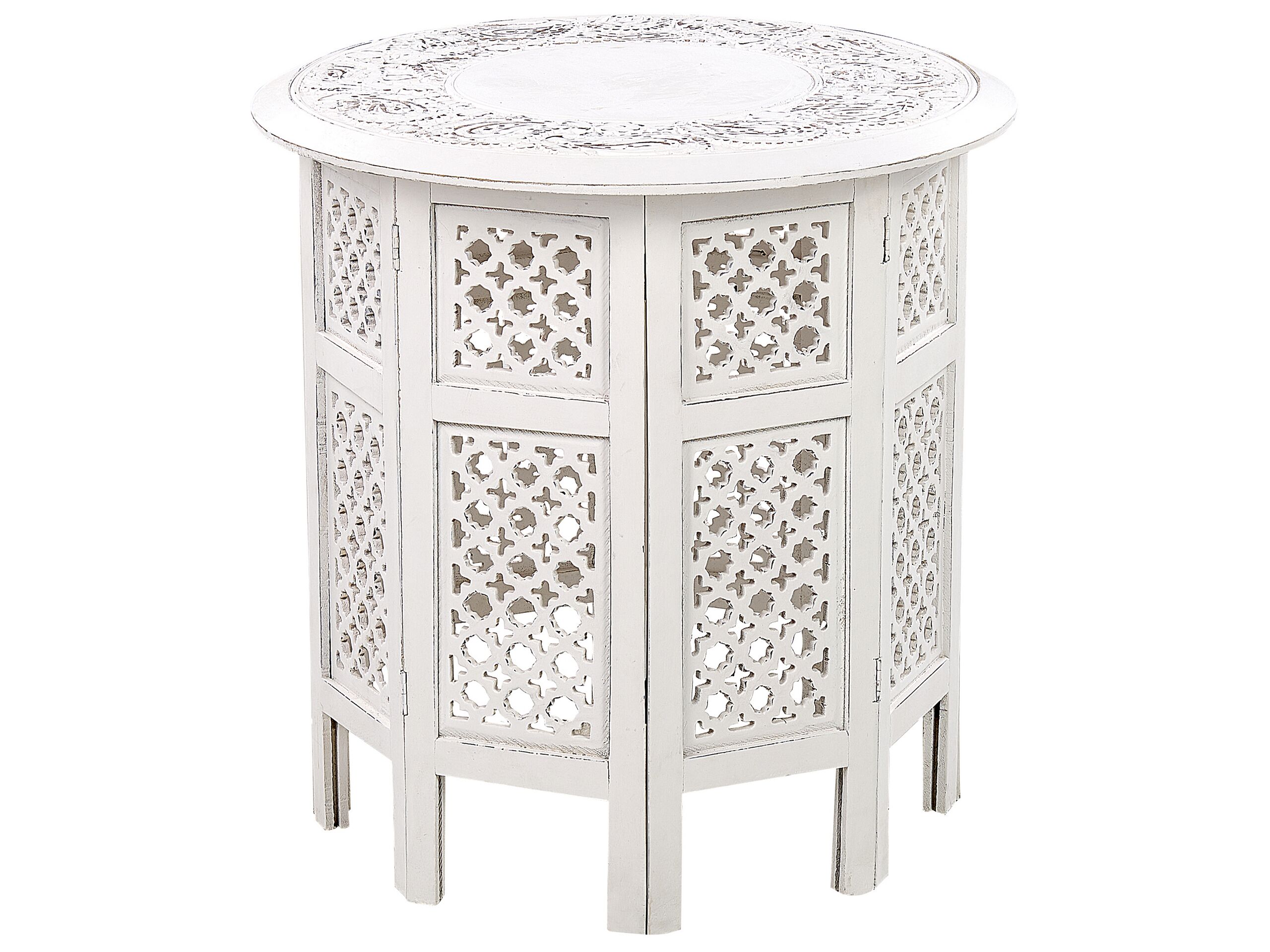 Mango Wood Side Table Off-White ELARA