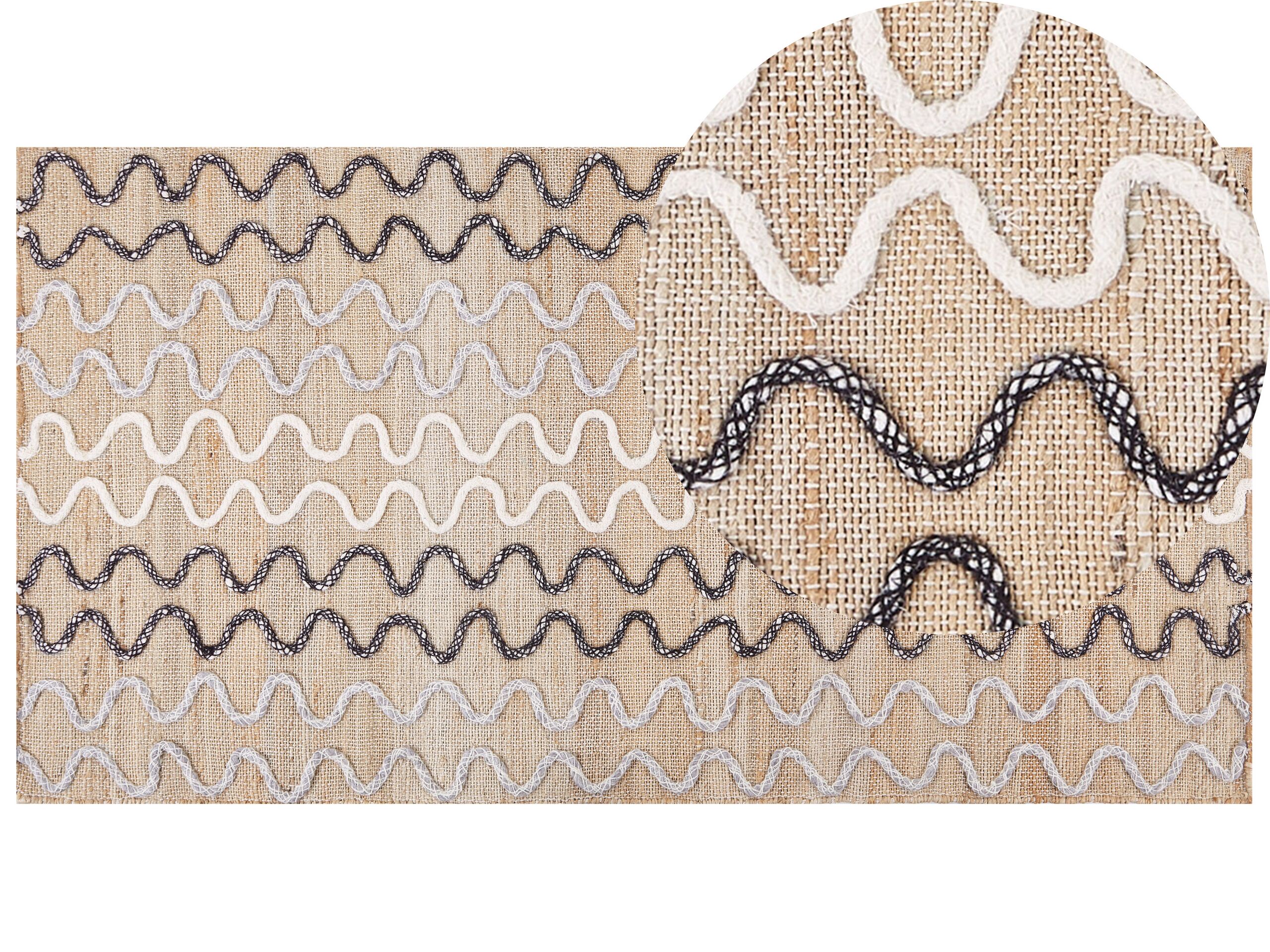 Jute Area Rug 80x150cm Beige