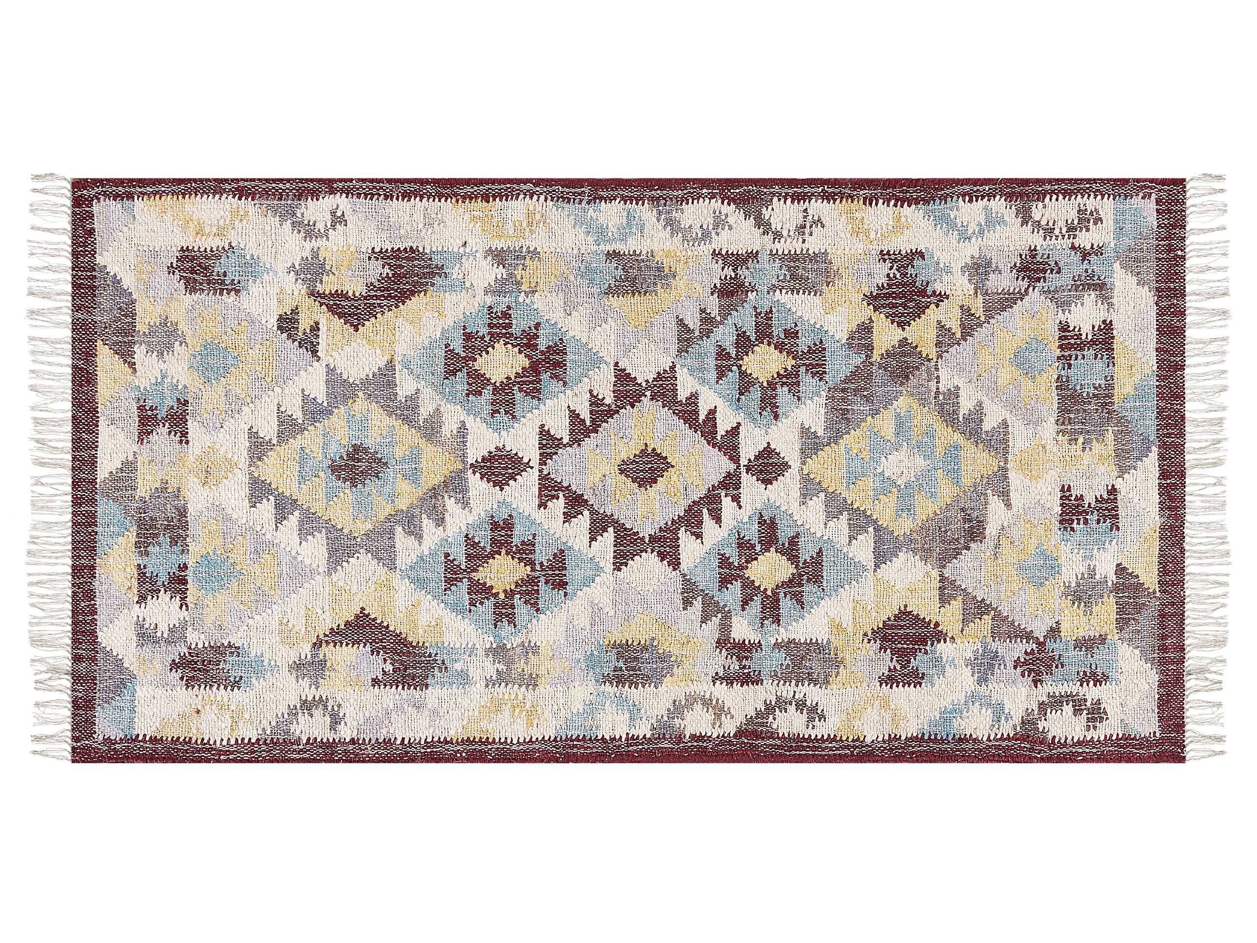 Jute Area Rug 80x150cm Multicolour