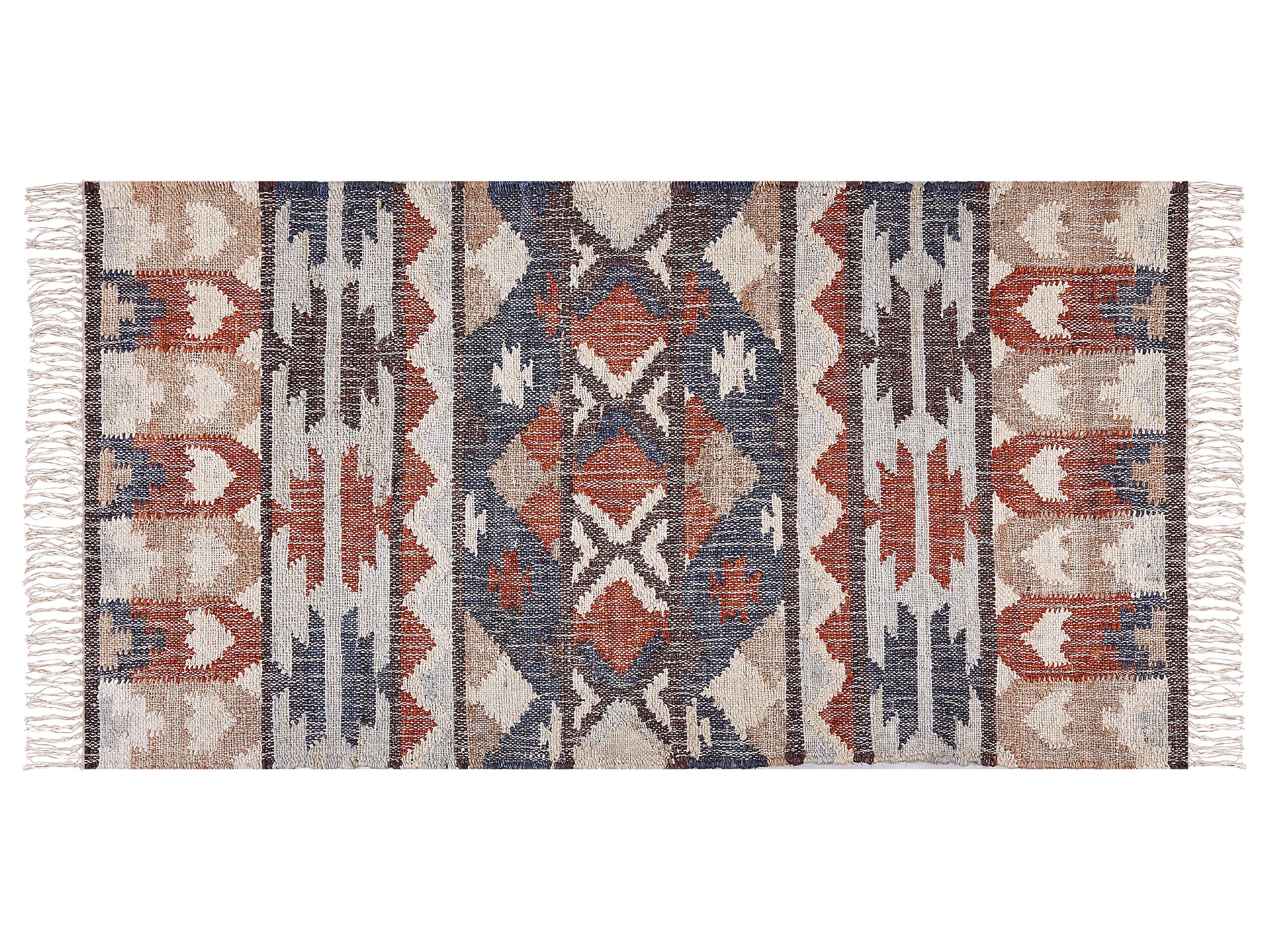 Jute Area Rug 80x150cm Multicolour