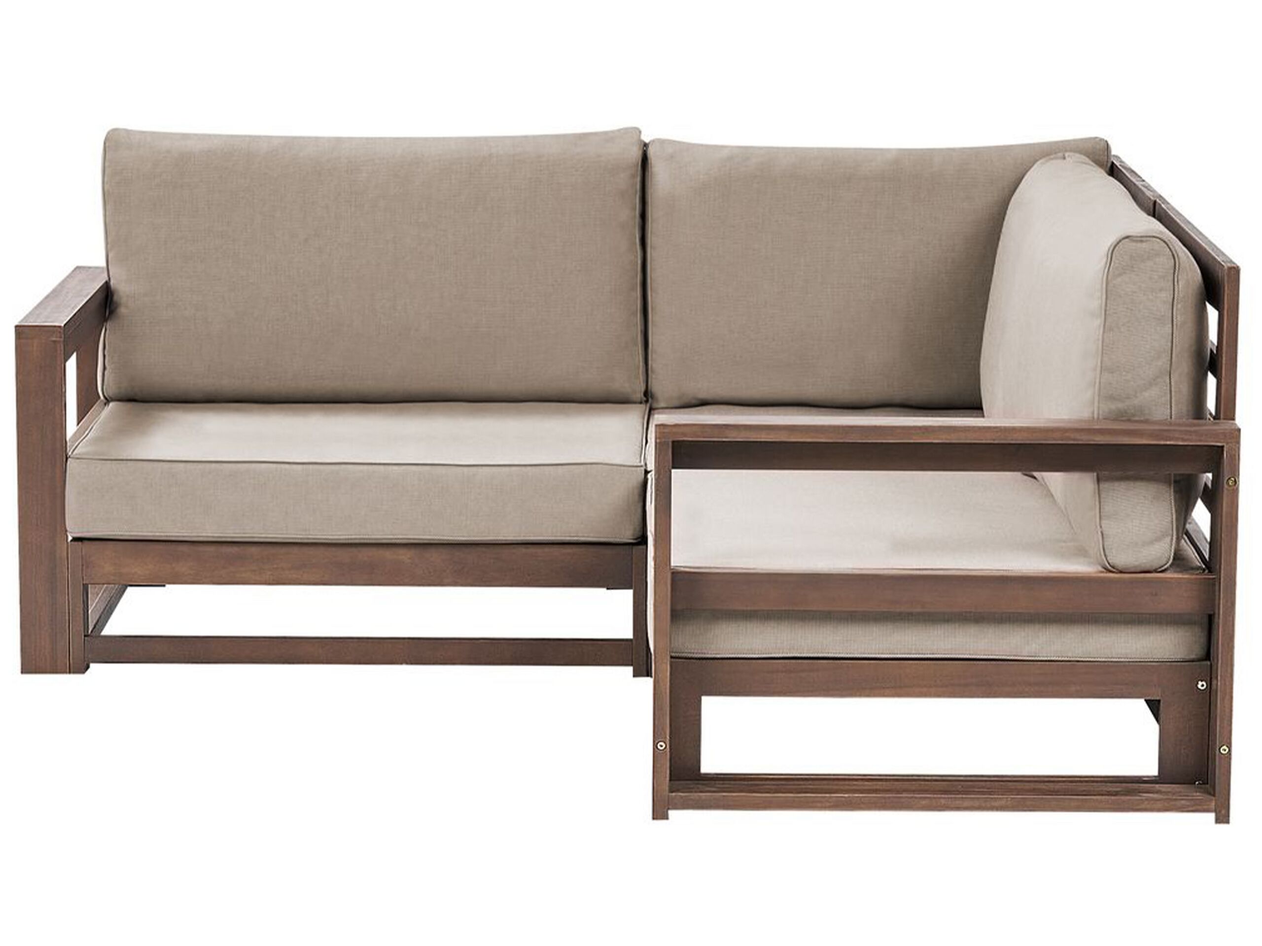 2 Seater Certified Acacia Wood Garden Corner Sofa Dark TIMOR II