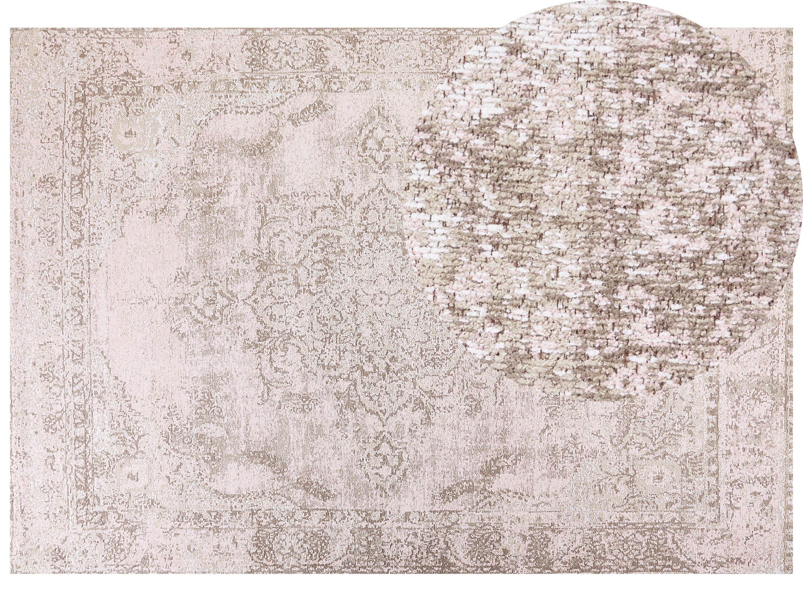 Cotton Area Rug 160x230cm Pink