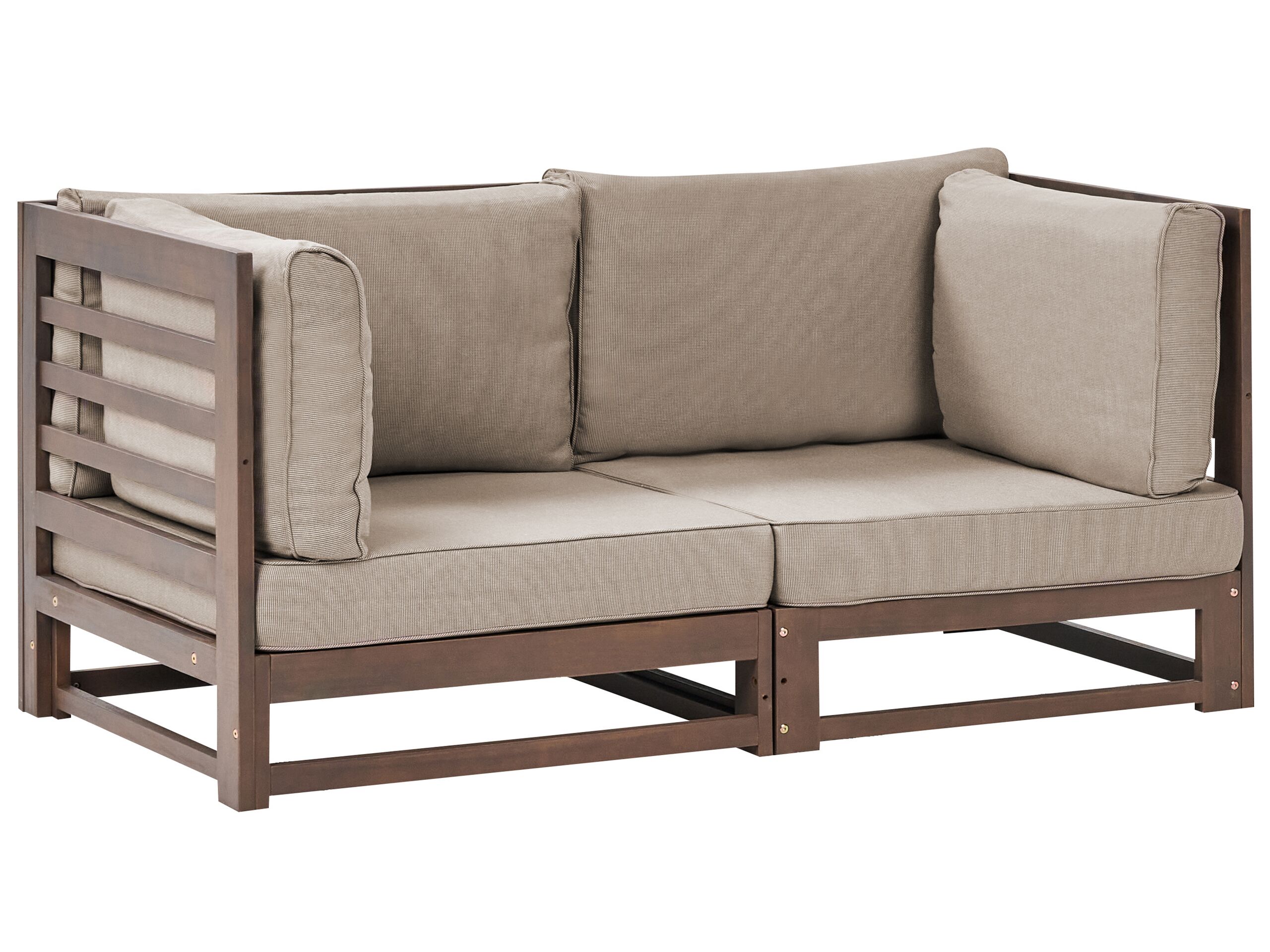 2 Seater Certified Acacia Wood Garden Sofa Dark TRANI