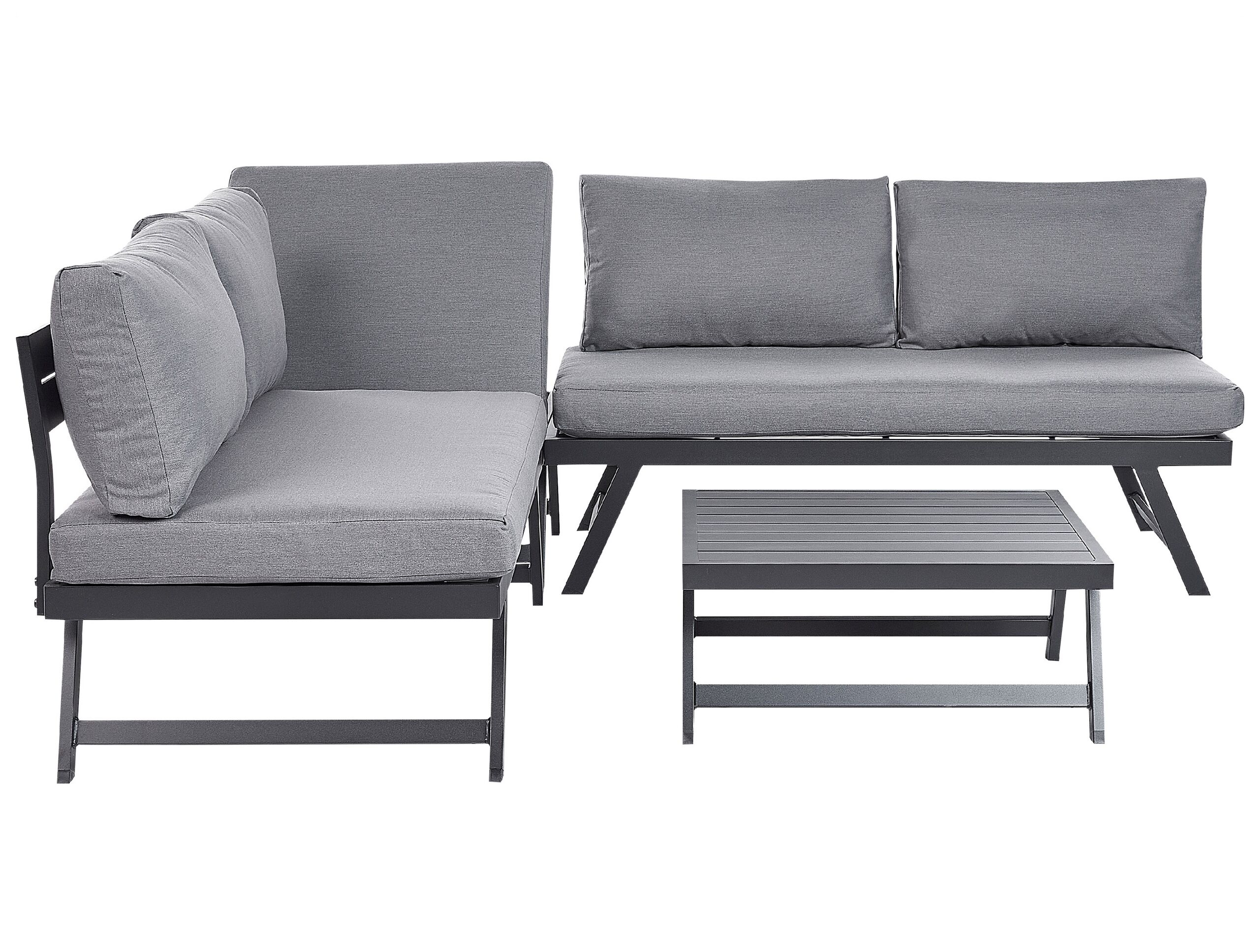 5 Seater Aluminium Garden Corner Sofa Set Grey COCCORINO