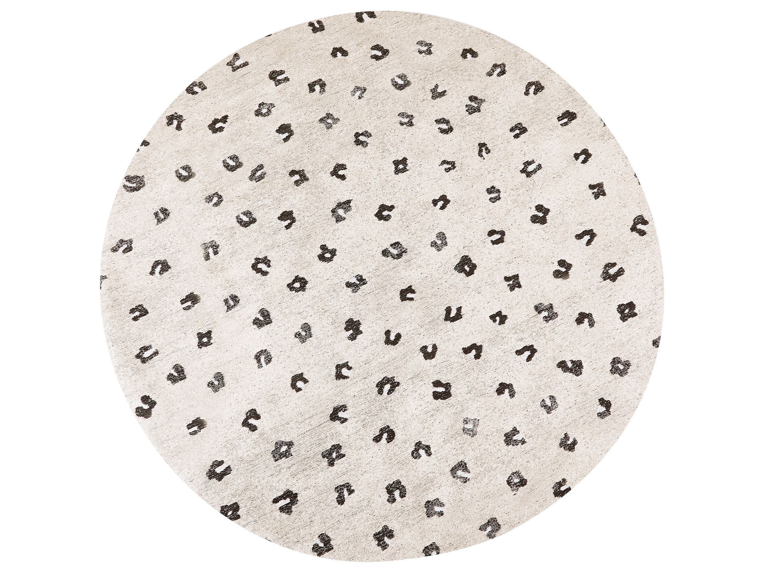 Round Cotton Area Rug 140cm Beige