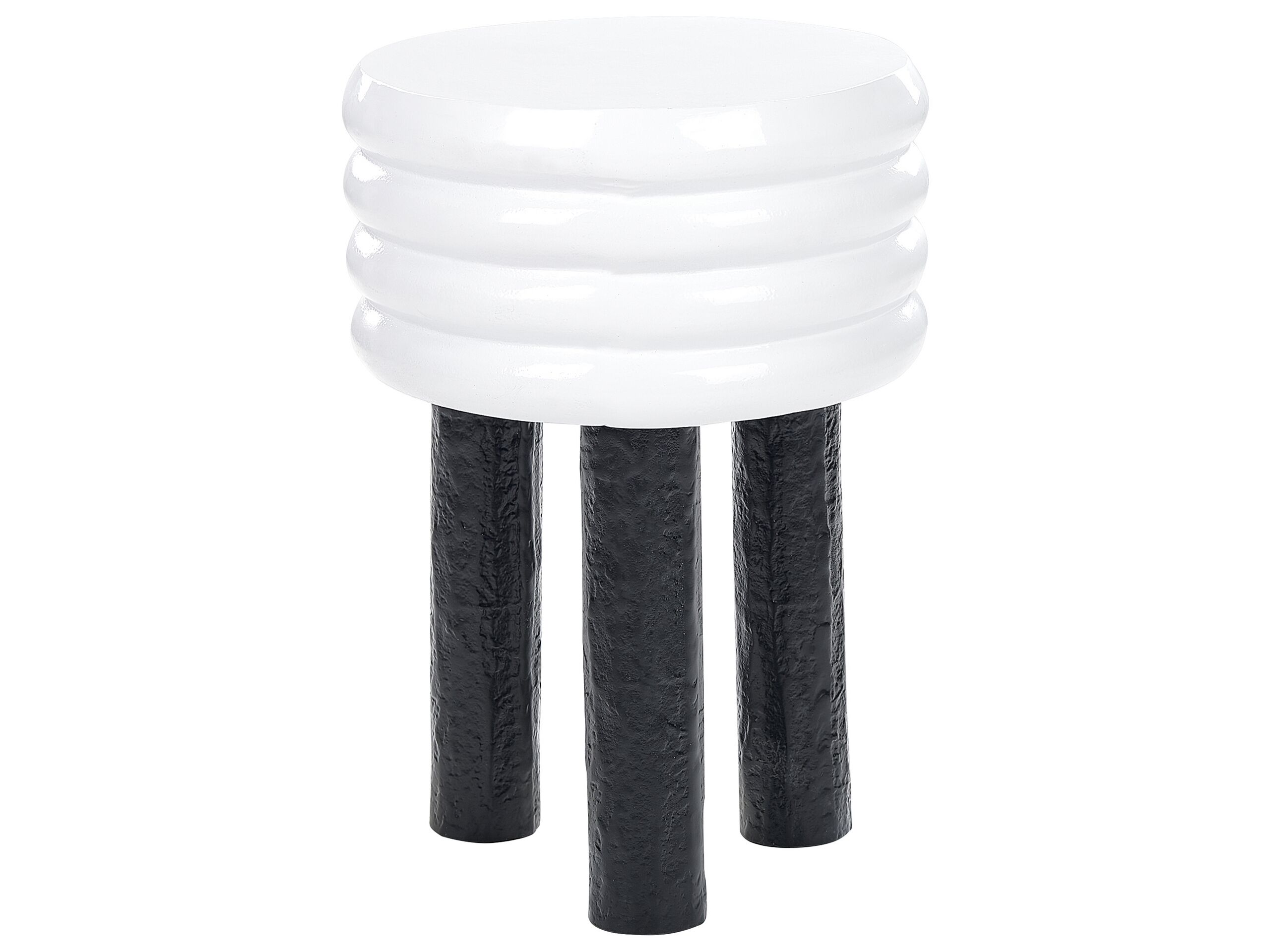 Metal Side Table White and Black KIKIWA