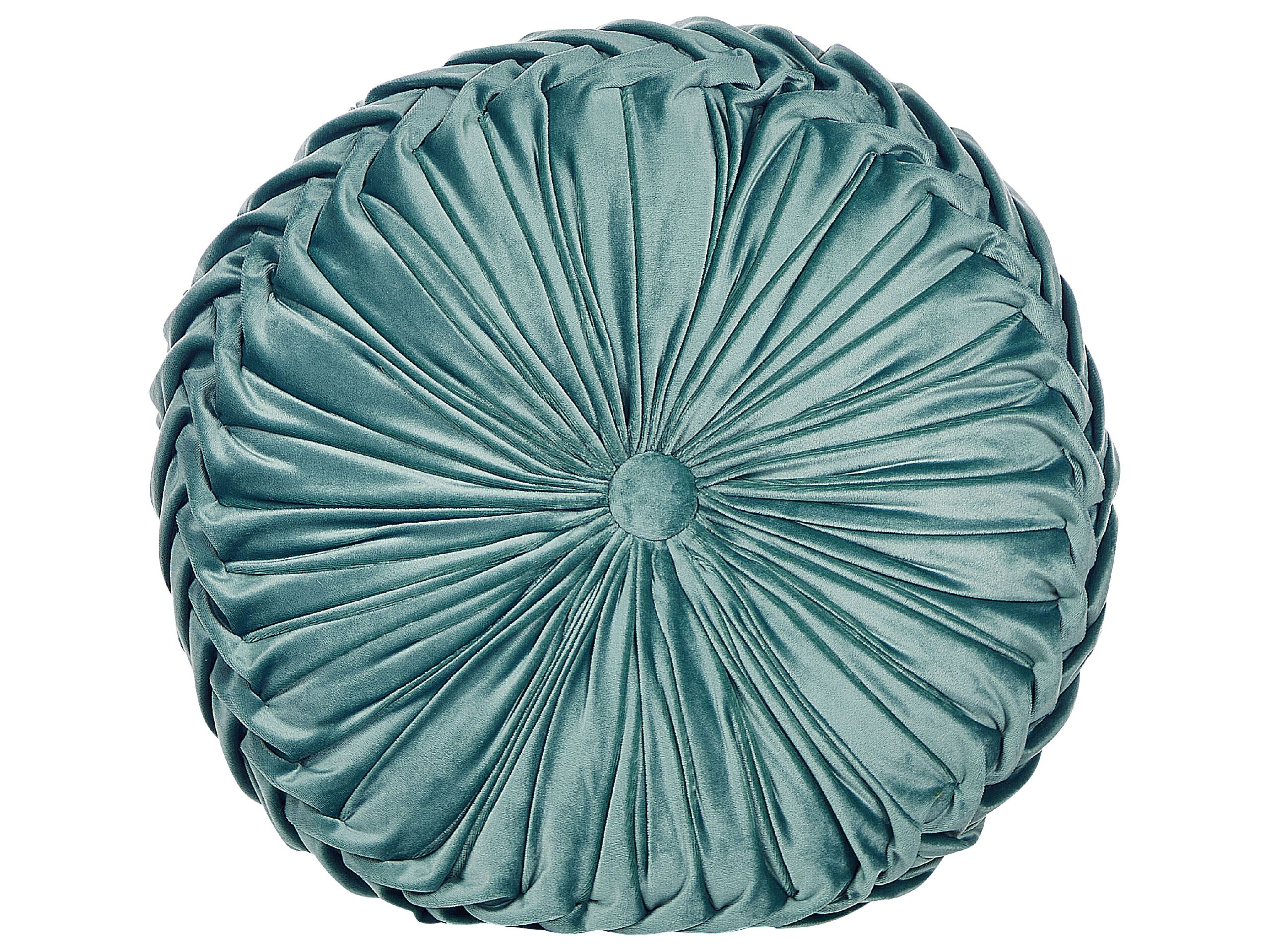 Velvet Cushion with Pleats 40cm Teal