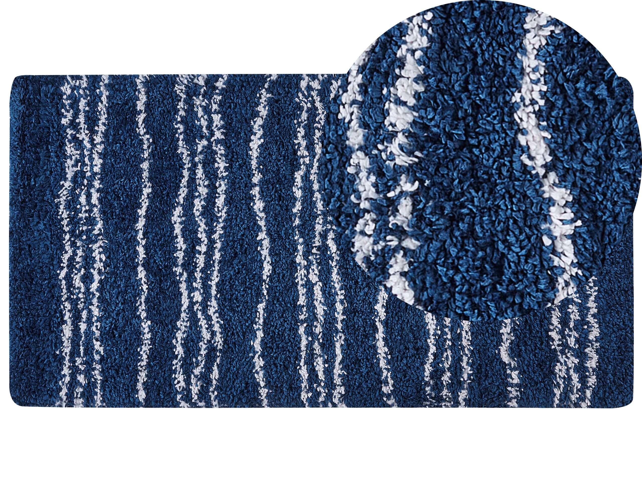 Shaggy Area Rug 80x150cm Blue and White