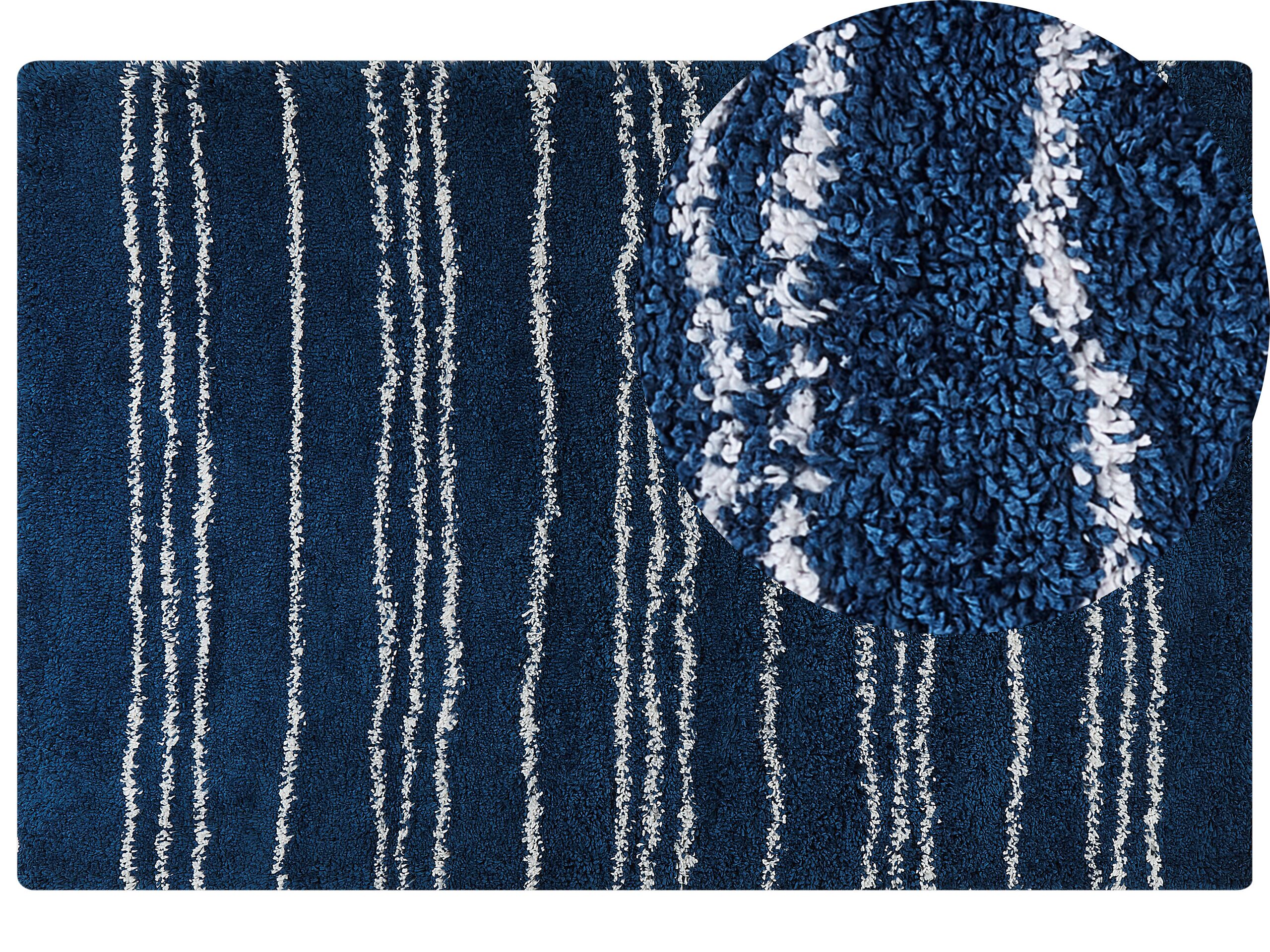 Shaggy Area Rug 200x300cm Blue and White