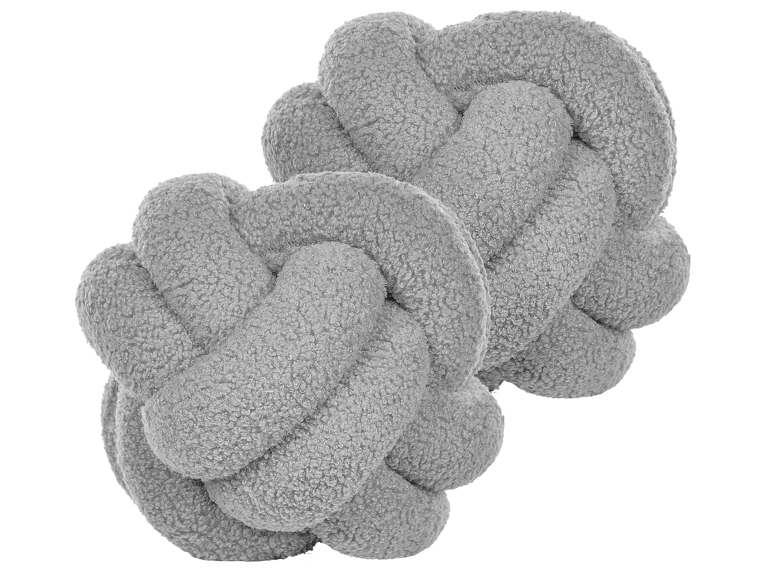 Set of 2 Boucle Knot Cushions 19x19cm Grey