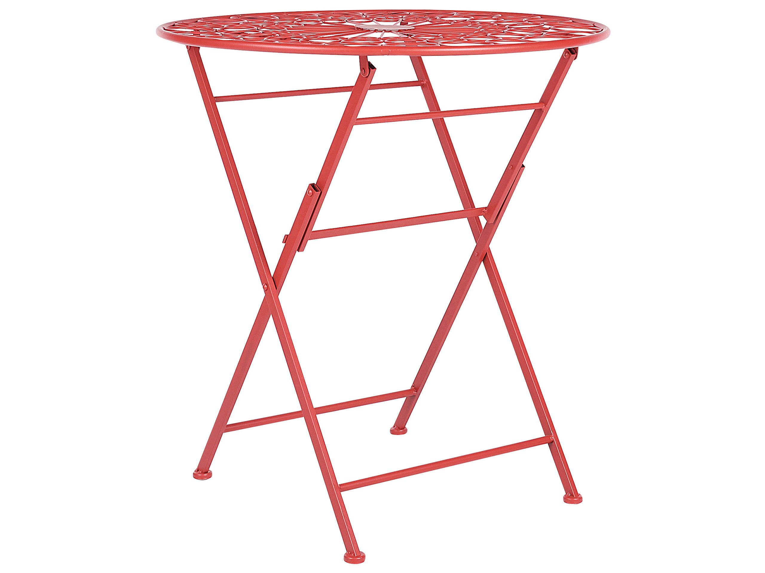 Metal Garden Bistro Table Ã ̧ 70 cm Red SCARIO
