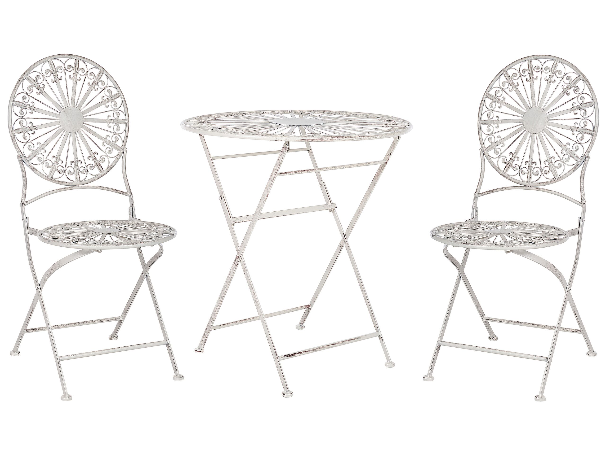 Metal Garden Bistro Set Off-White SCAFA