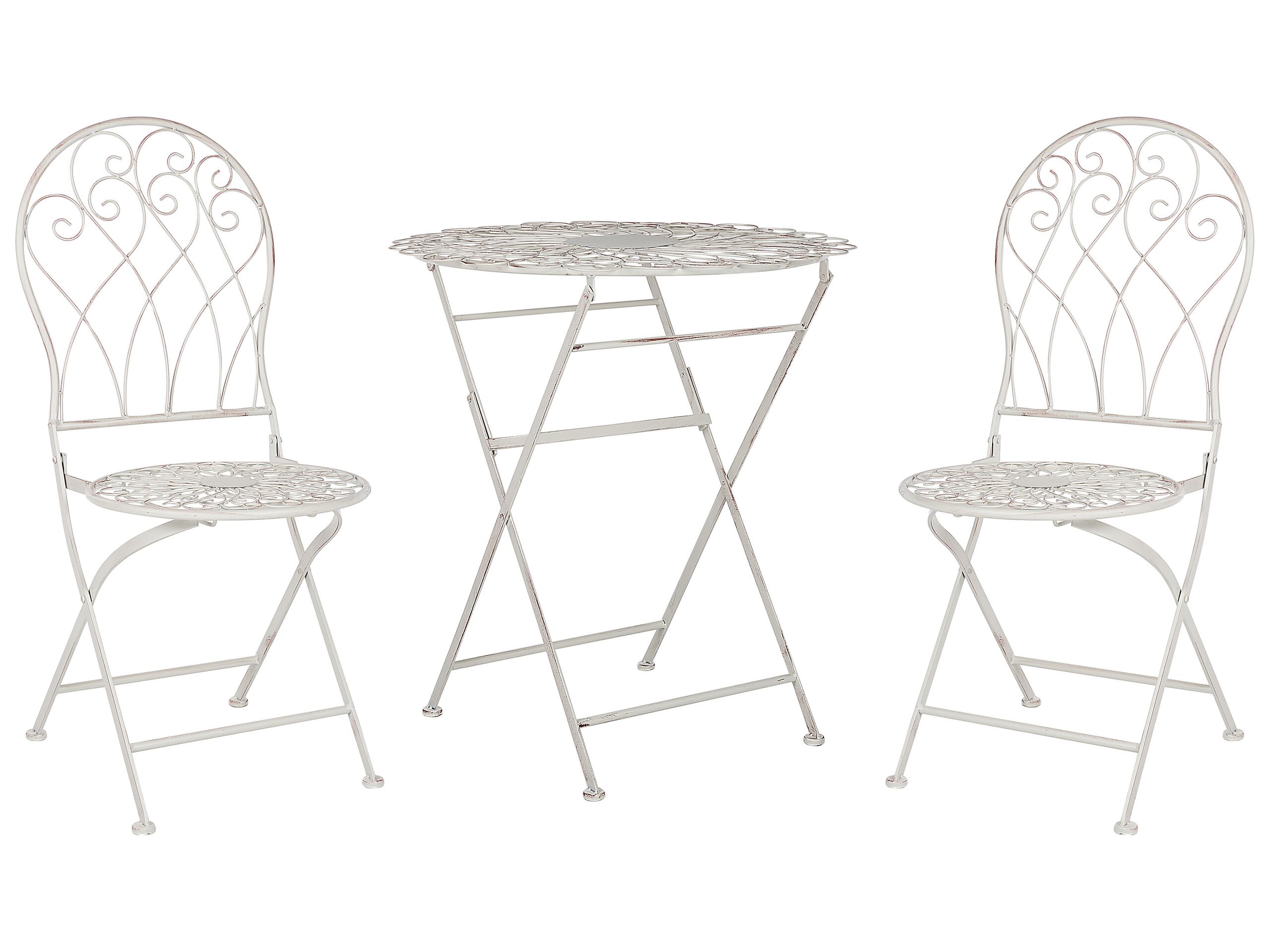 Metal Garden Bistro Set Off-White STIFFE