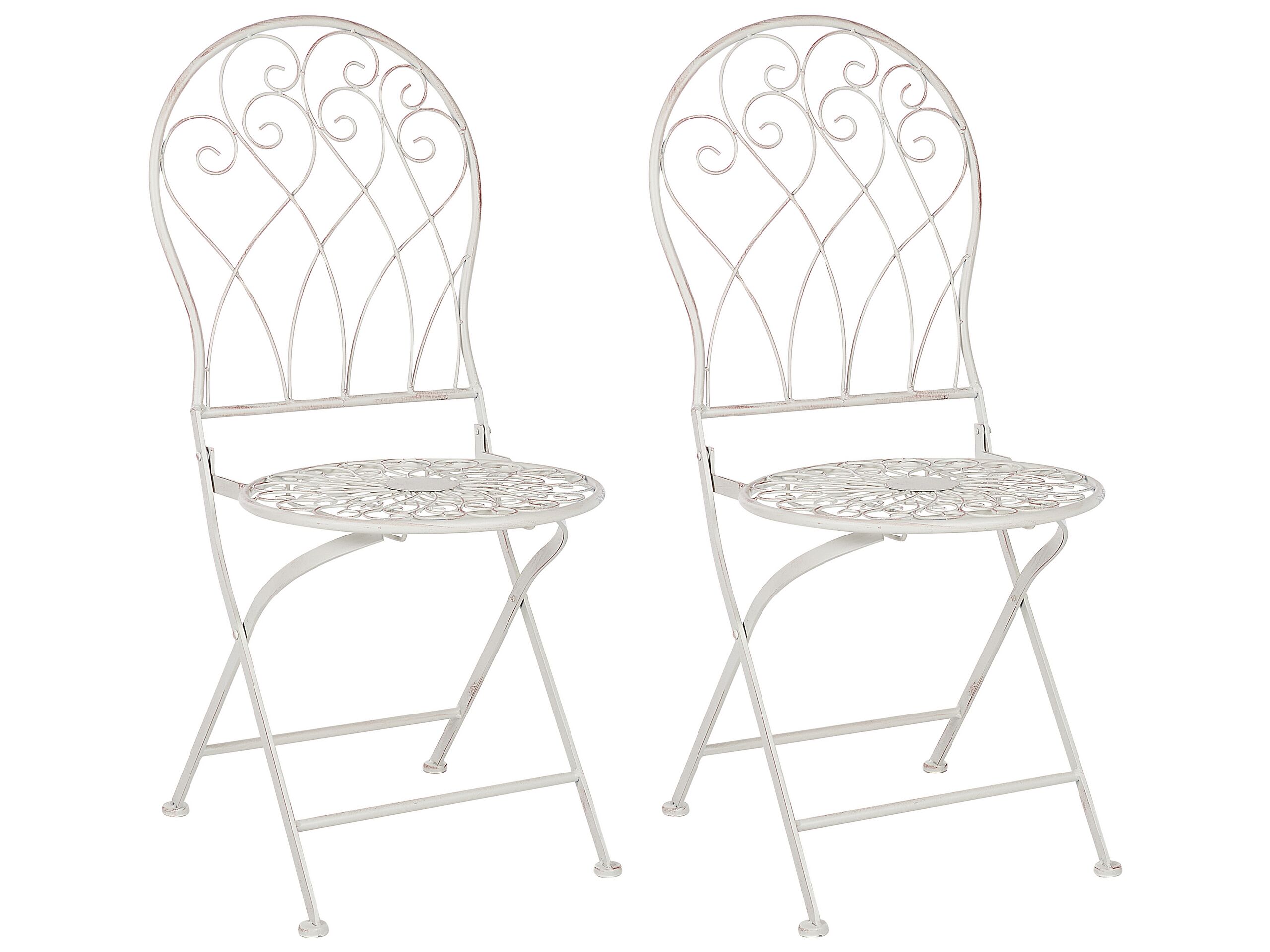 Set of 2 Metal Garden Chairs Off-White STIFFE