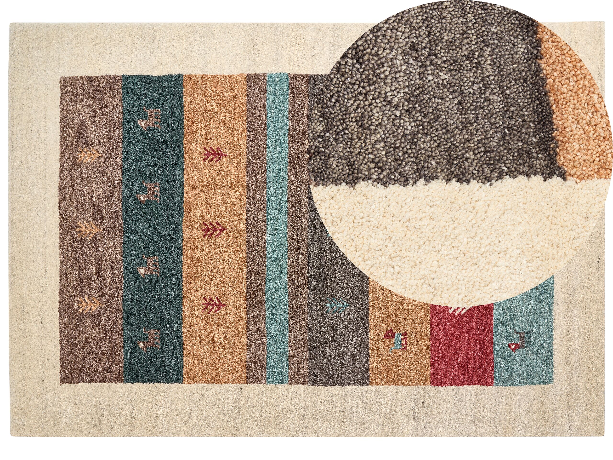 Wool Gabbeh Area Rug 160x230cm Multicolour