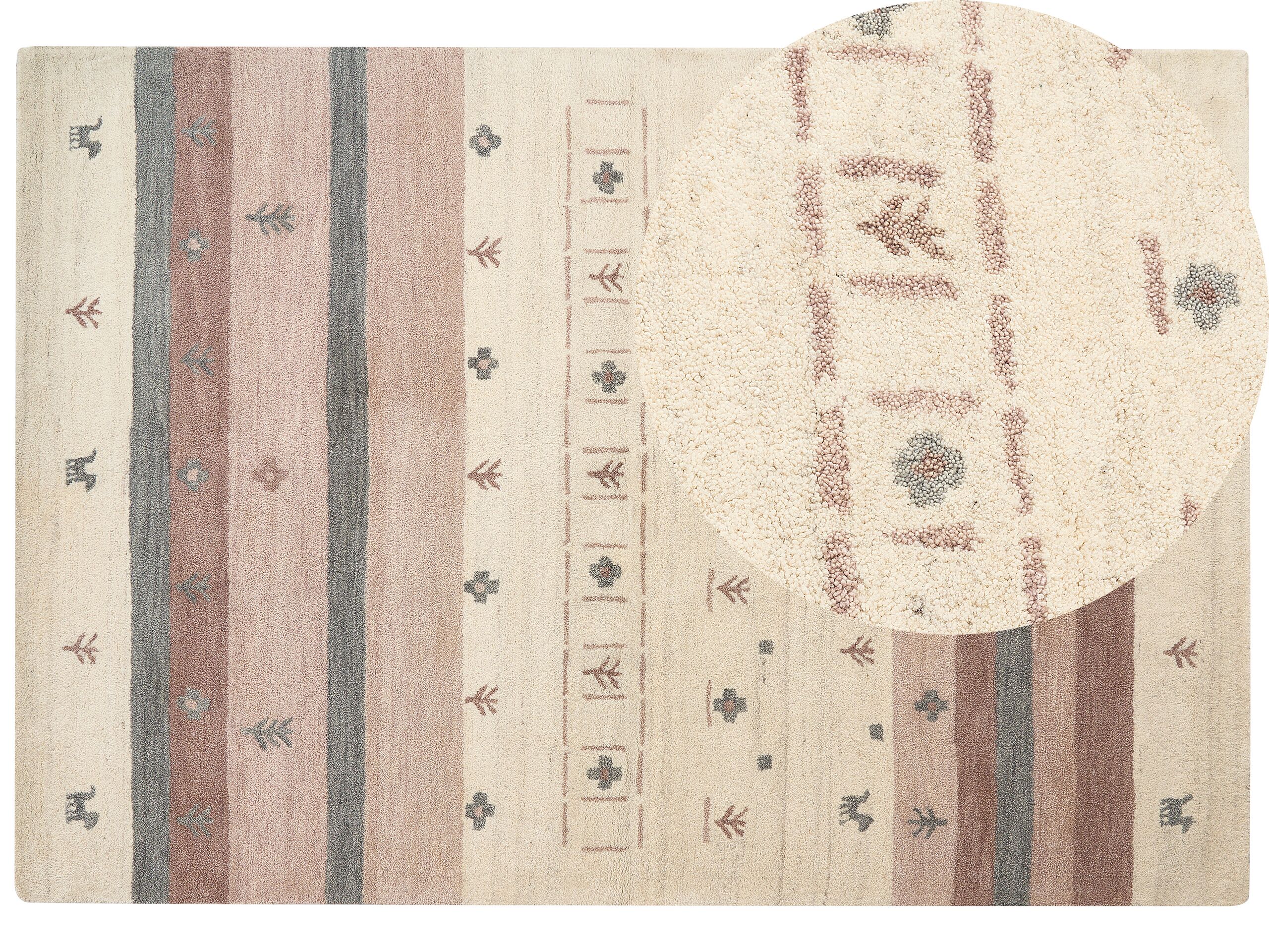 Wool Gabbeh Area Rug 160x230cm Beige and Brown