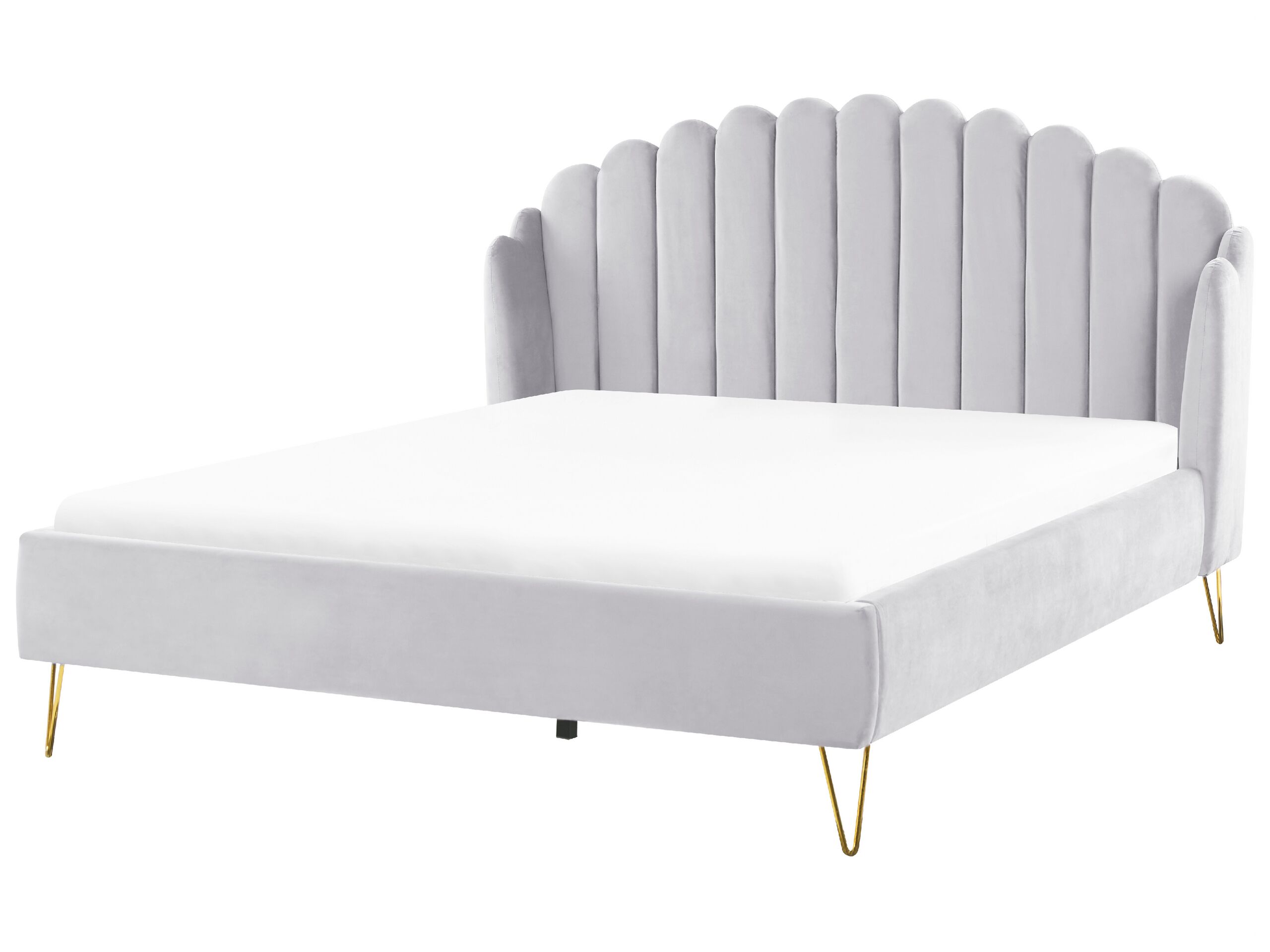 Velvet EU Super King Size Bed Grey AMBILLOU
