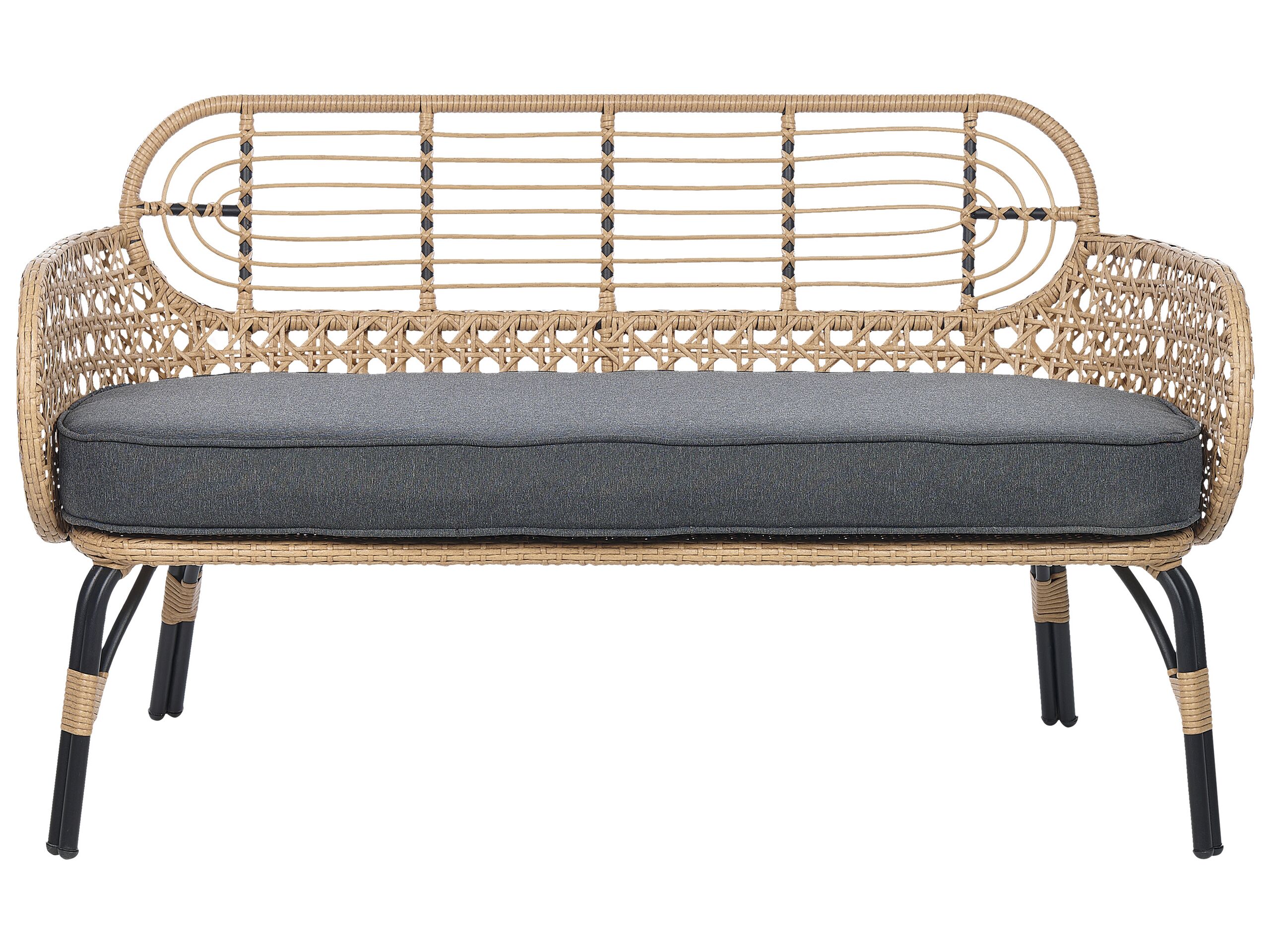 2 Seater PE Rattan Sofa Natural PRATELLO