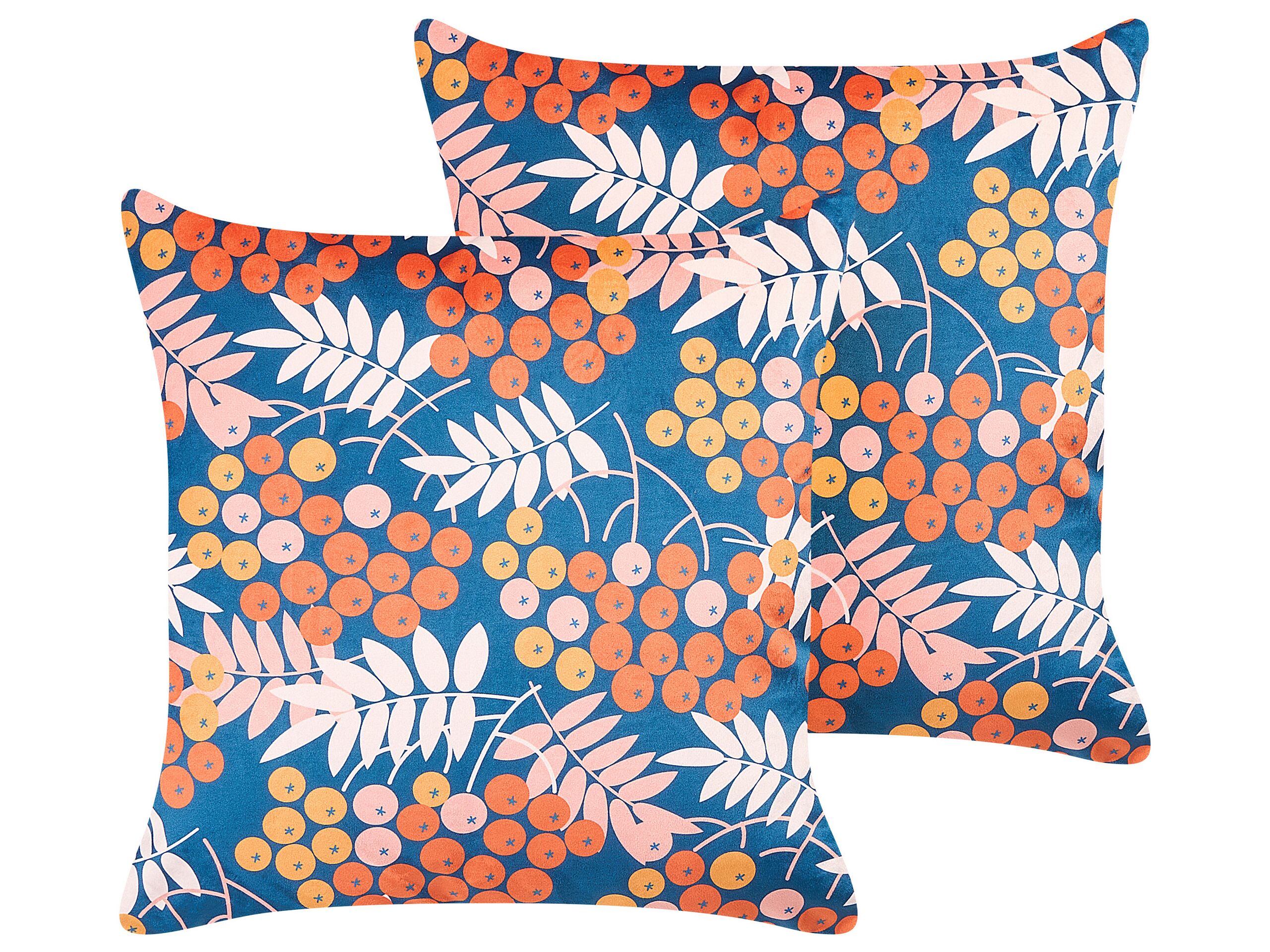 Set of 2 Velvet Cushions 45x45cm Multicolour