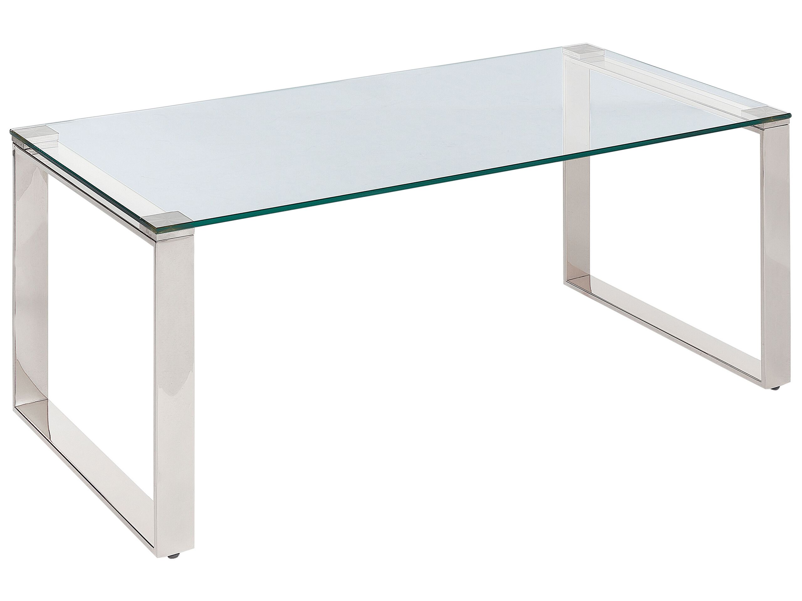Glass Top Coffee Table Silver TILON