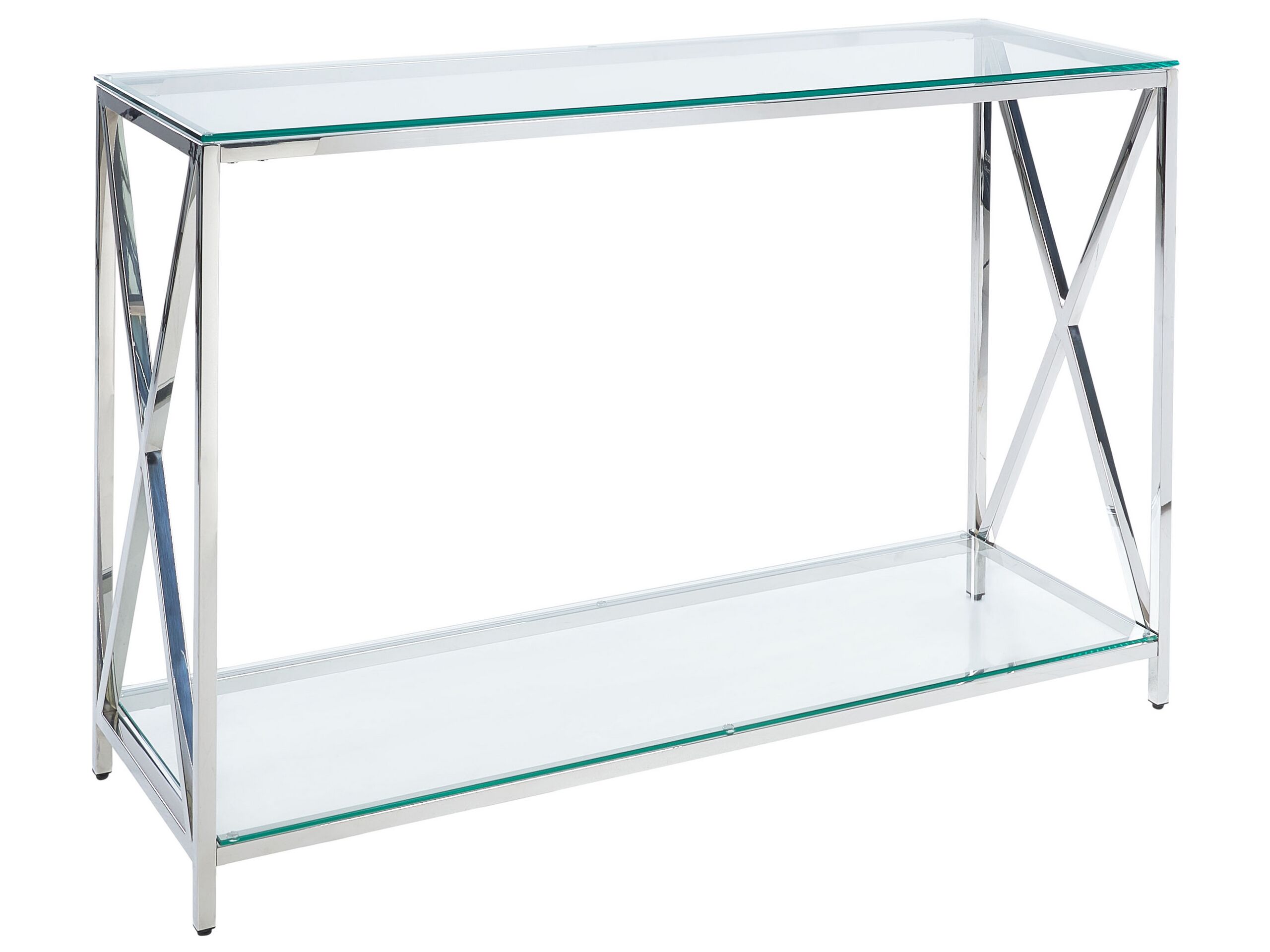 Glass Top Console Table Silver AUDET