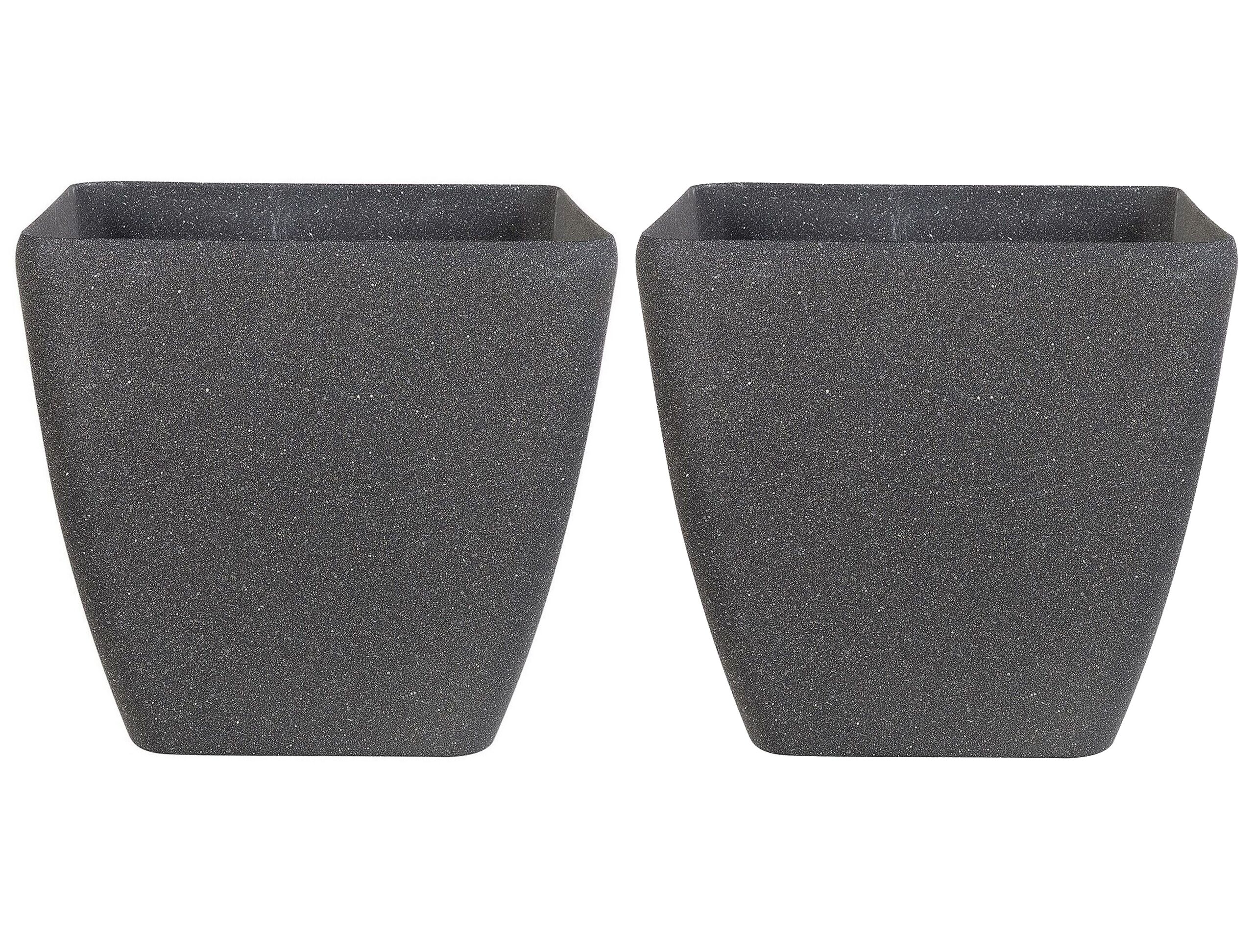Set of 2 Plant Pots 49 x 49 x 49 cm Grey ZELI