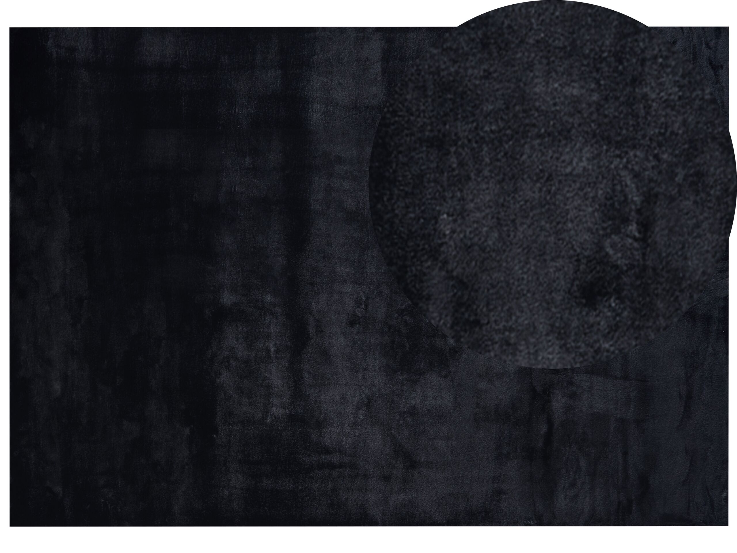 Faux Rabbit Fur Rug 160x230cm Black