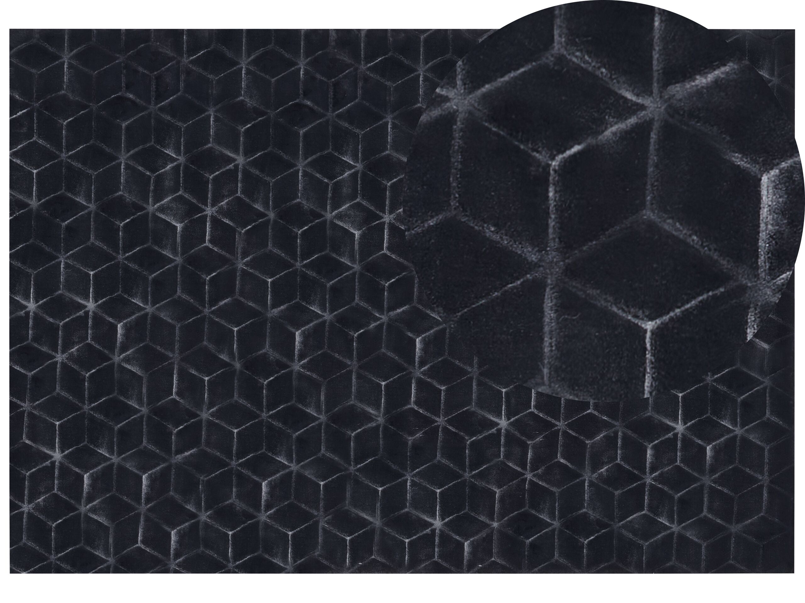 Faux Rabbit Fur Rug 160x230cm Black