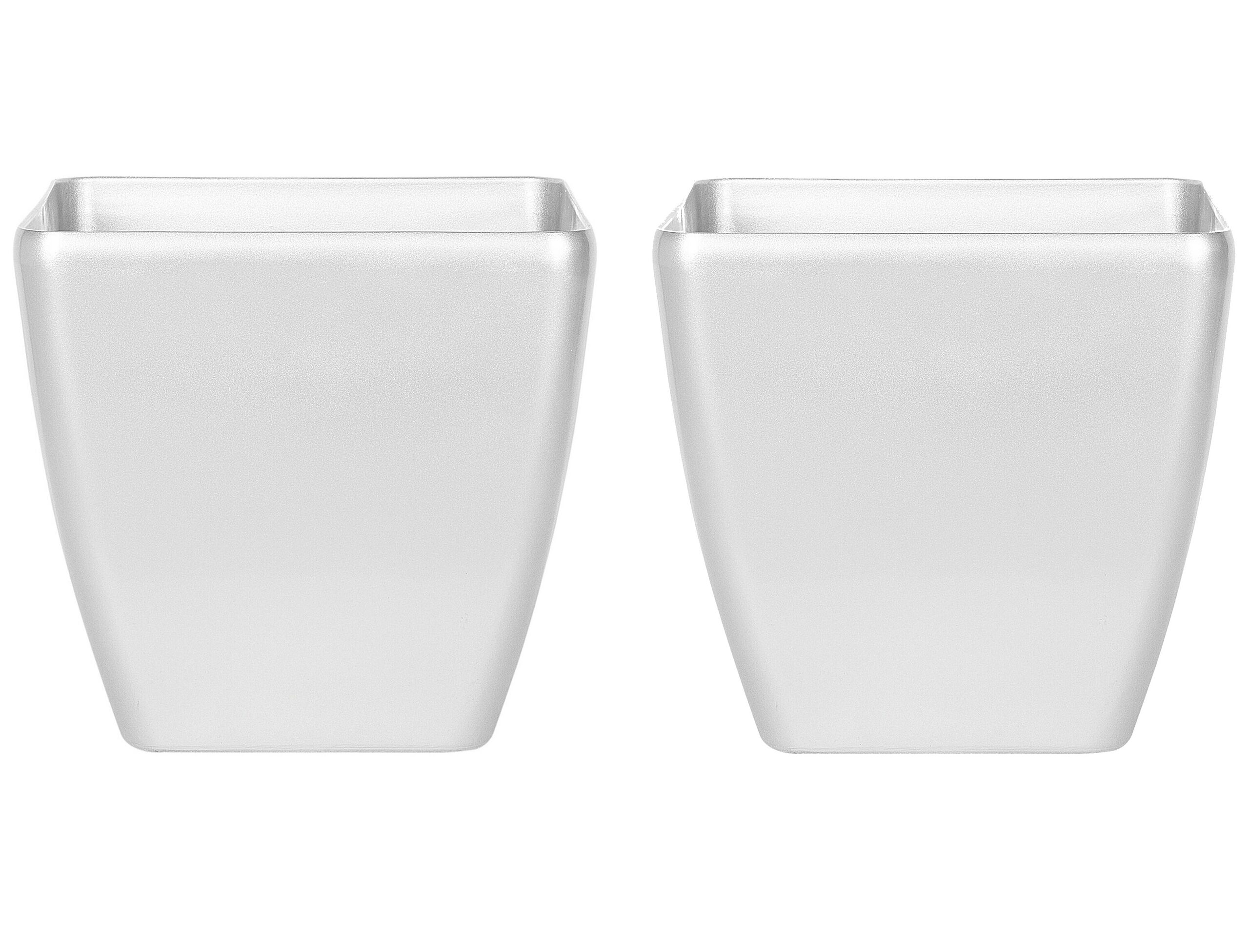 Set of 2 Plant Pots 42 x 42 x 41 cm Silver ASTRAS