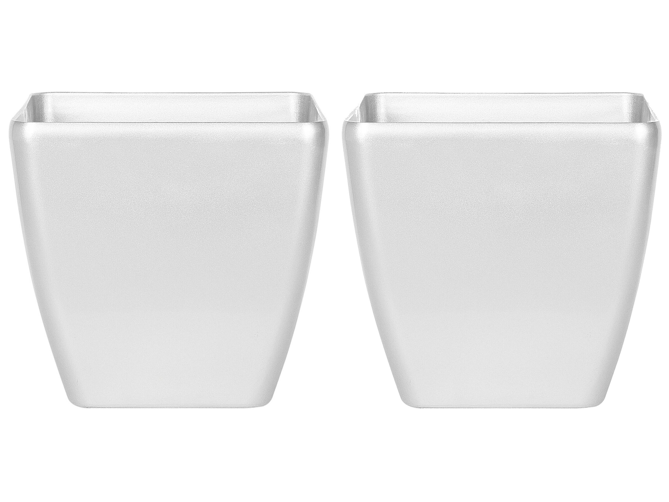 Set of 2 Plant Pots 50 x 50 x 48 cm Silver ASTRAS