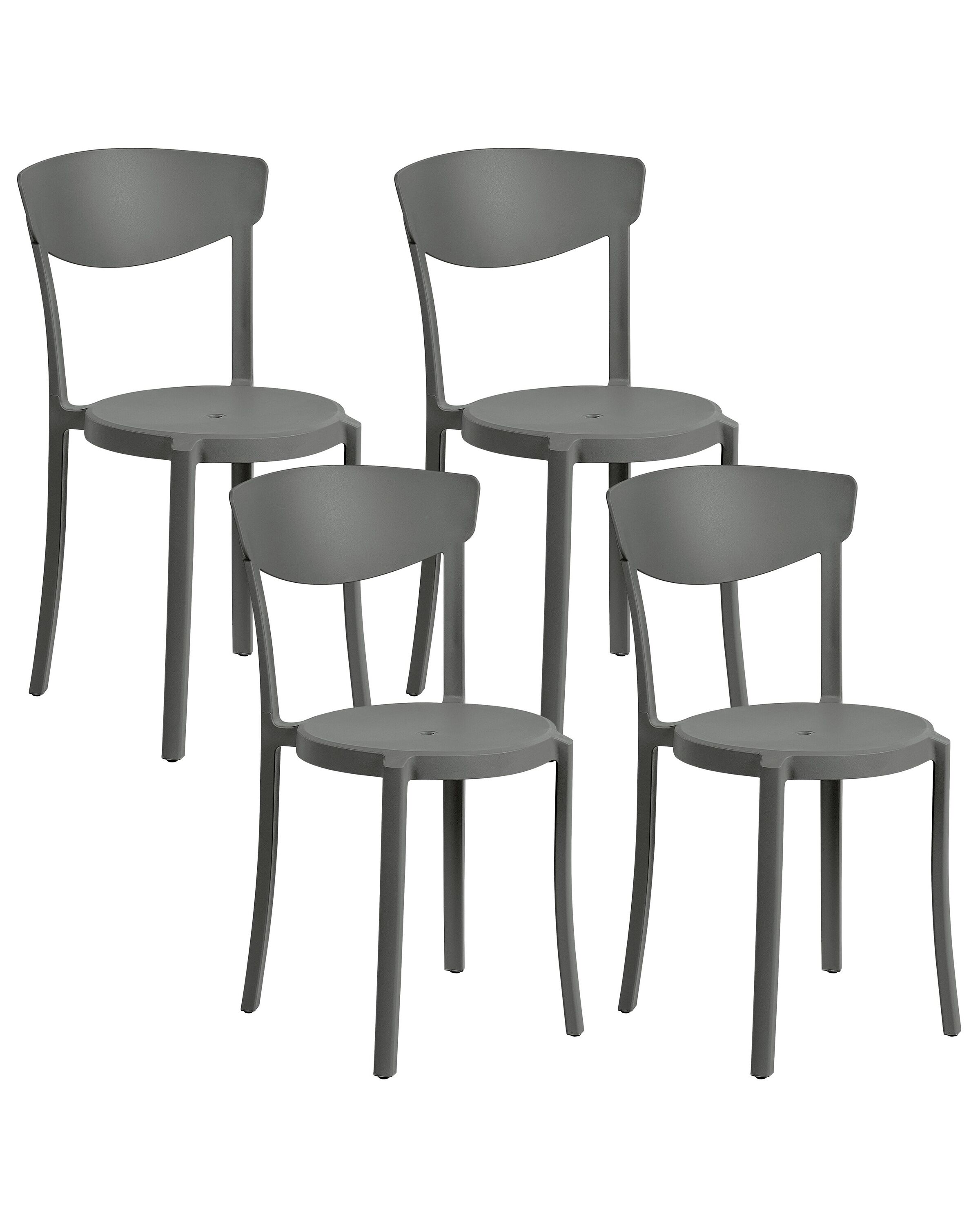 Set of 4 Dining Chairs Dark Grey VIESTE