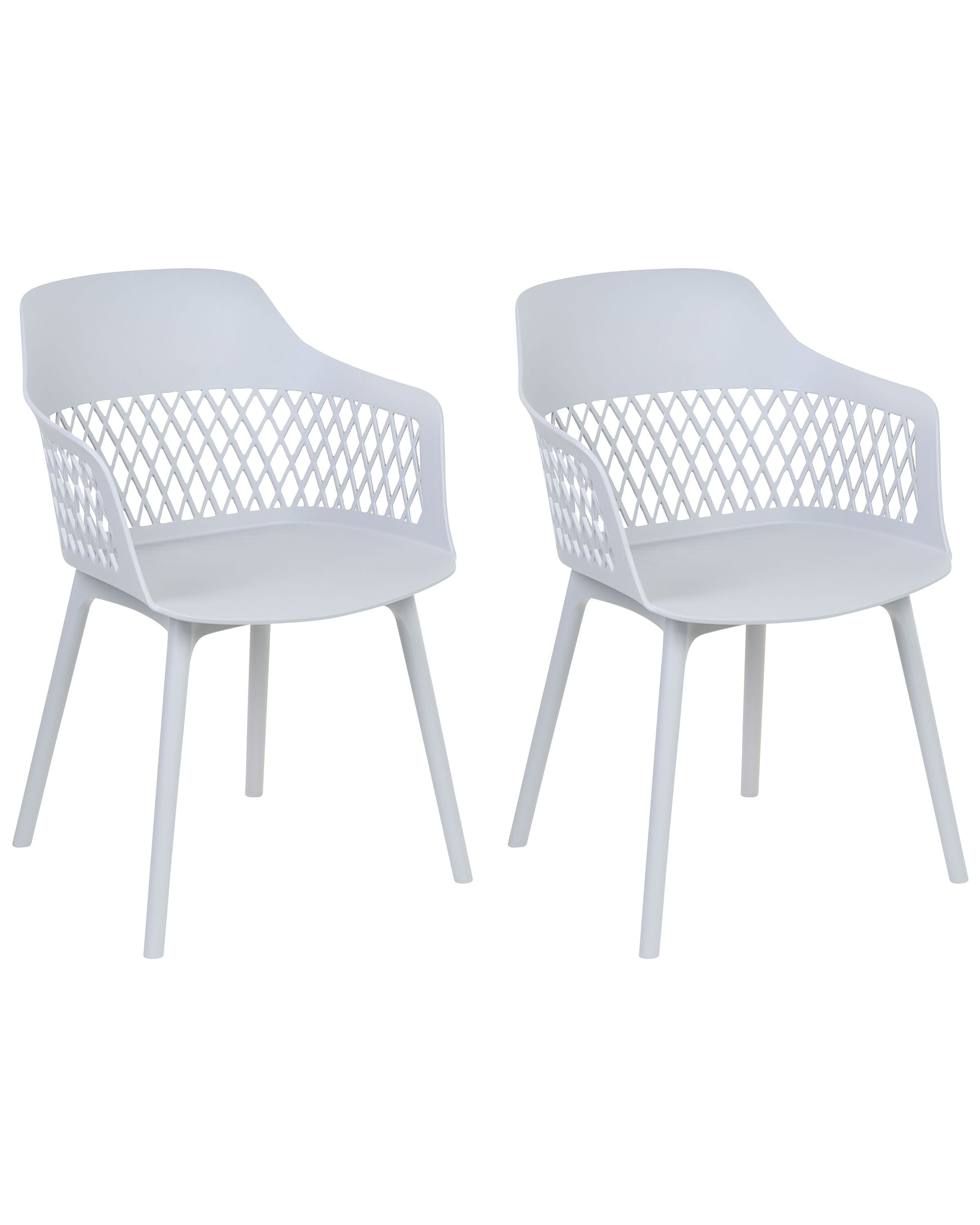 Set of 2 Dining Chairs Light Grey ALMIRA