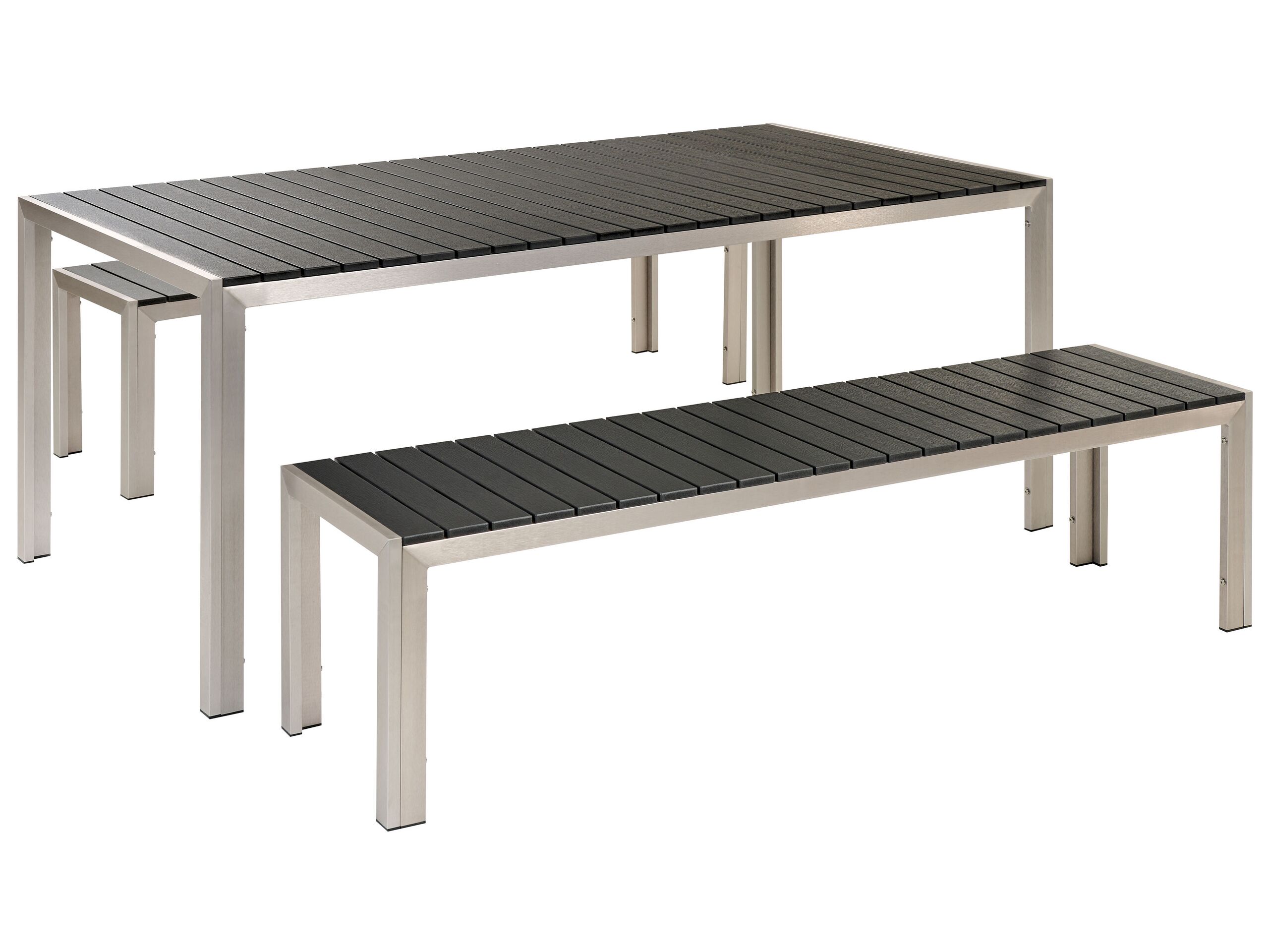 6 Seater Aluminium Garden Dining Set Black NARDO