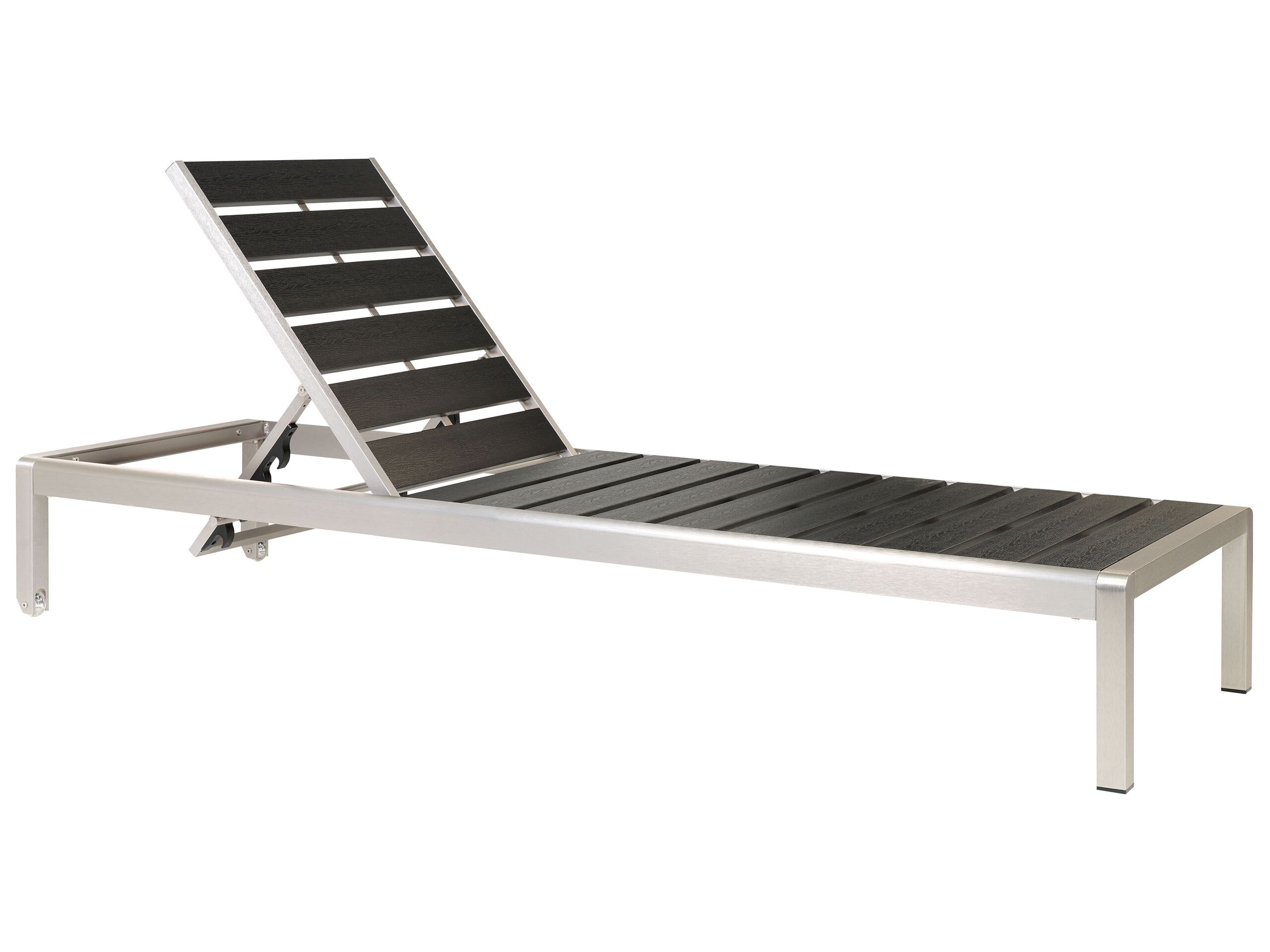 Aluminium Reclining Sun Lounger Black NARDO